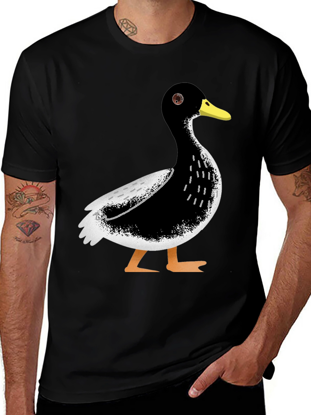Duck Graphic T-Shirt - Casual Black Tee
