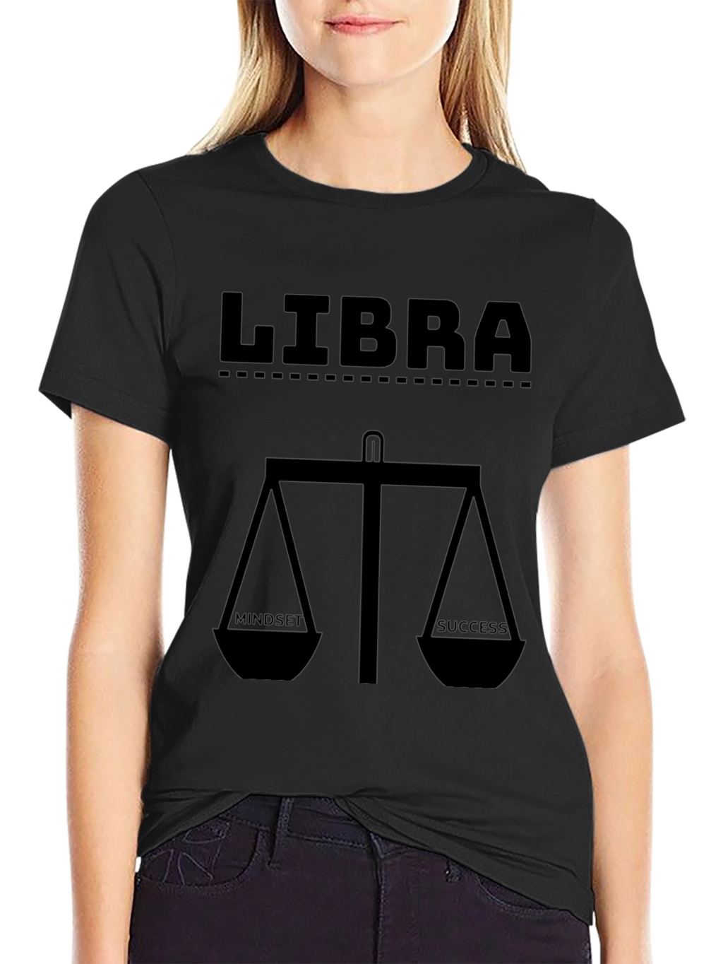 Libra Zodiac Mindset & Success Black T-Shirt