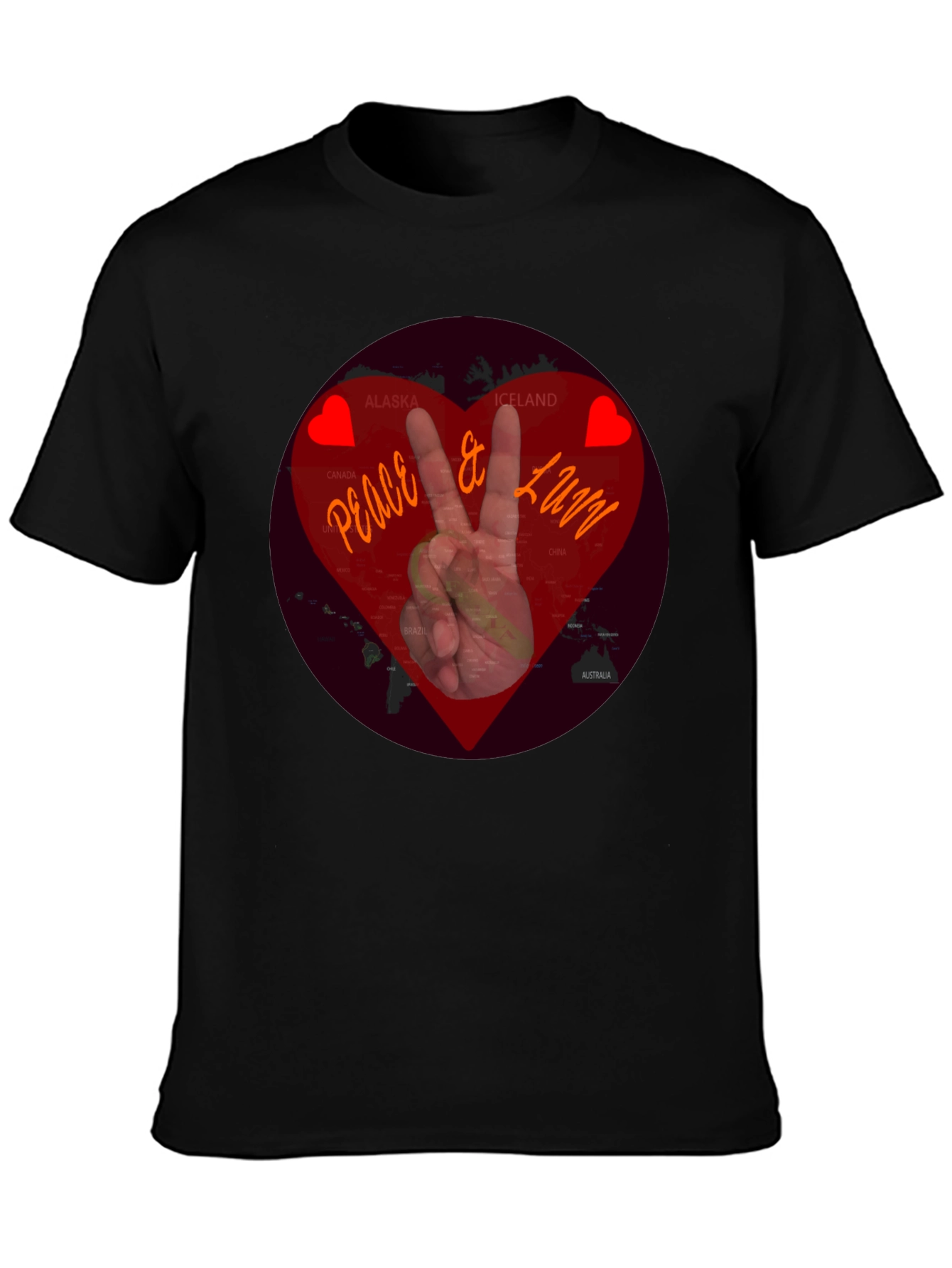Peace & Luv Graphic Tee - Heart World Design