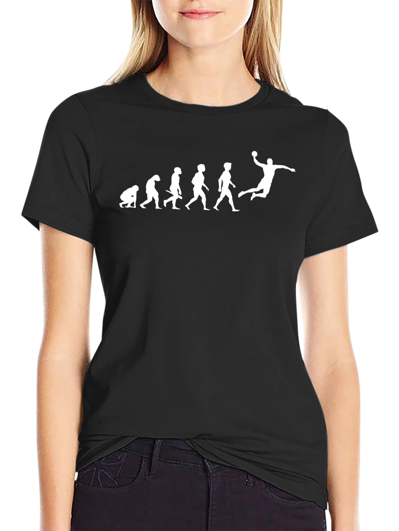 Evolution of Handball Black T-Shirt