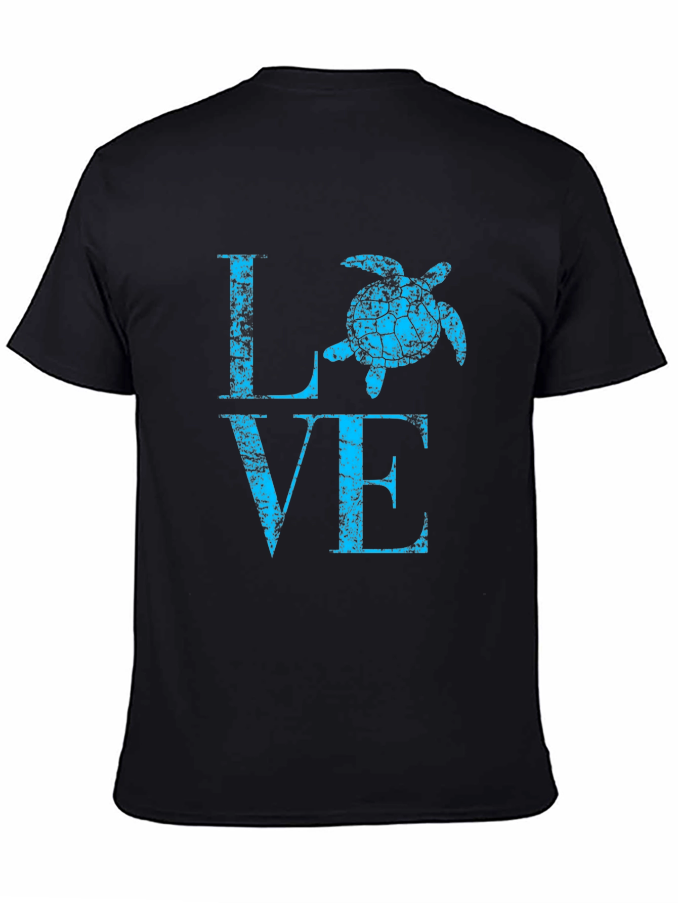 Turtle Love Graphic Tee - Black Cotton Casual Shirt