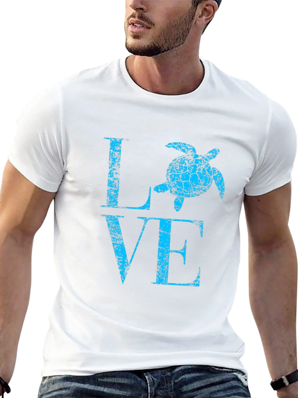 Turtle Love Graphic Tee - Black Cotton Casual Shirt