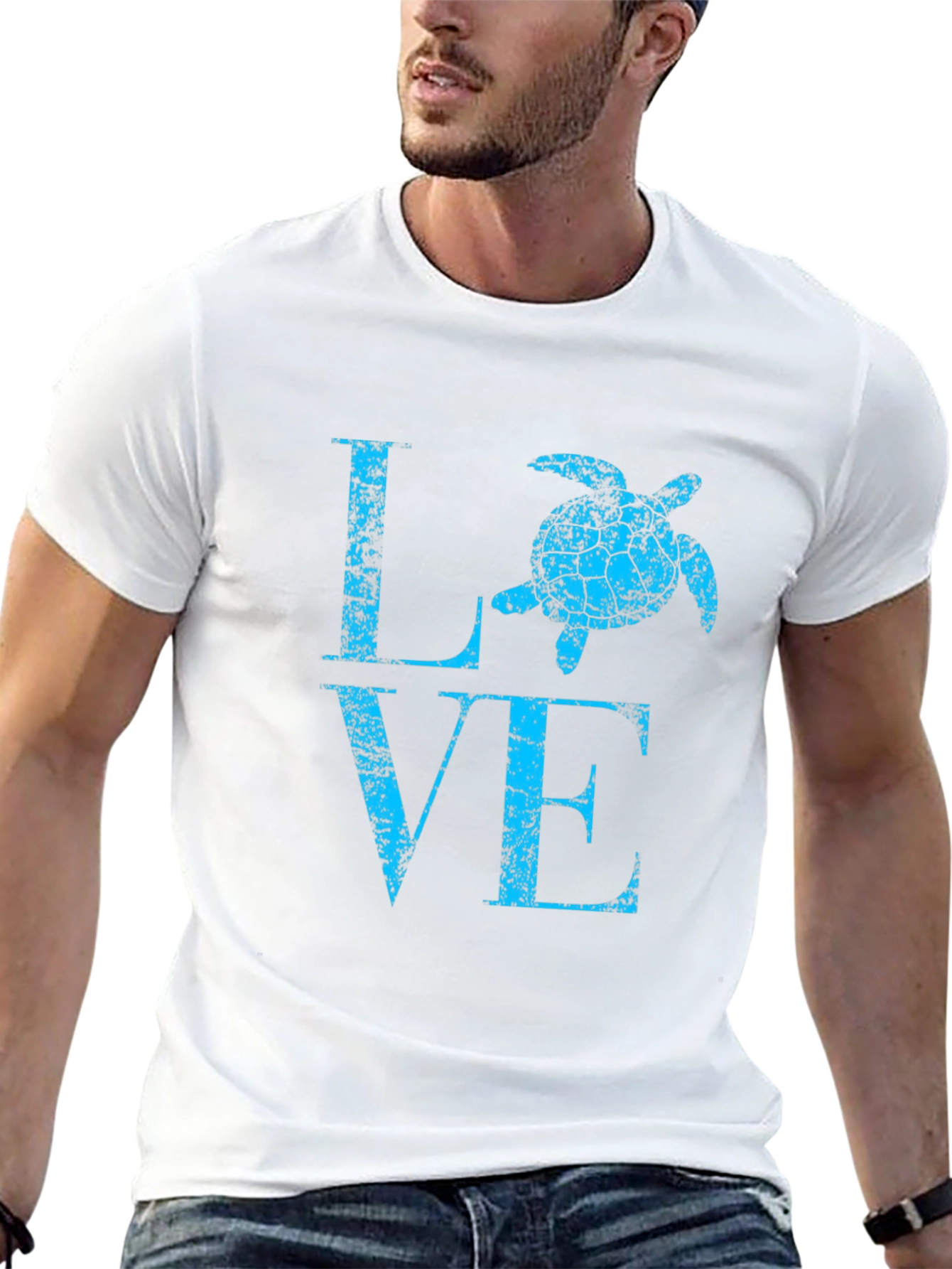 Turtle Love Graphic Tee - Black Cotton Casual Shirt