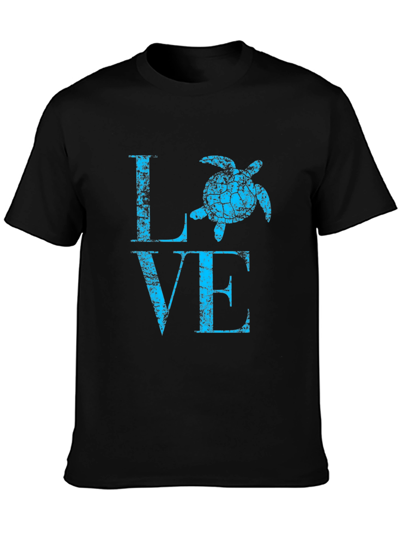Turtle Love Graphic Tee - Black Cotton Casual Shirt