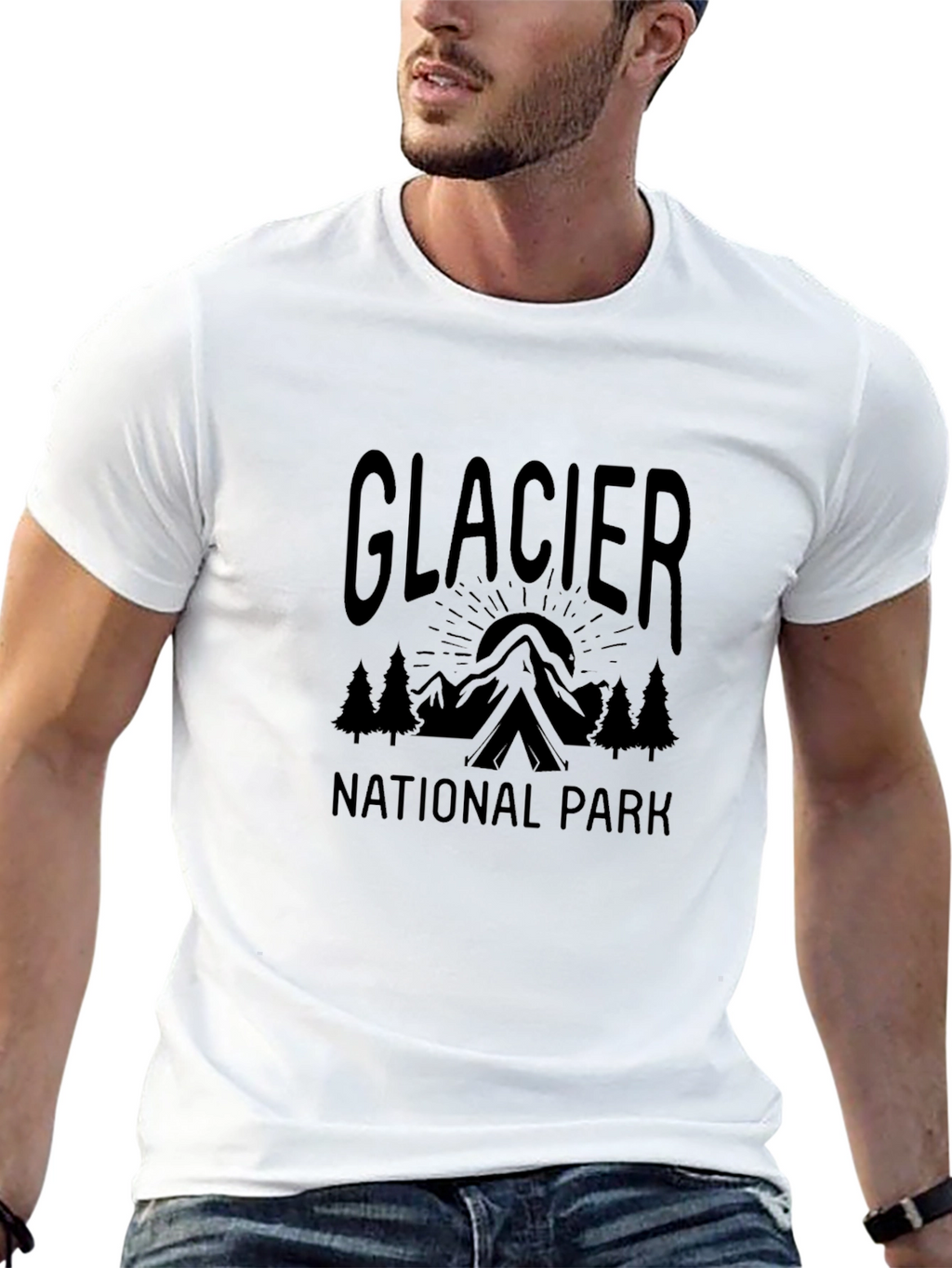 Glacier National Park Black T-Shirt
