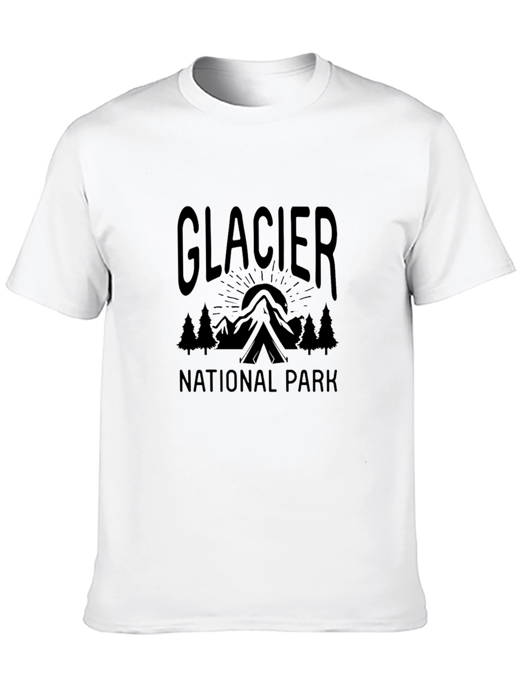 Glacier National Park Black T-Shirt