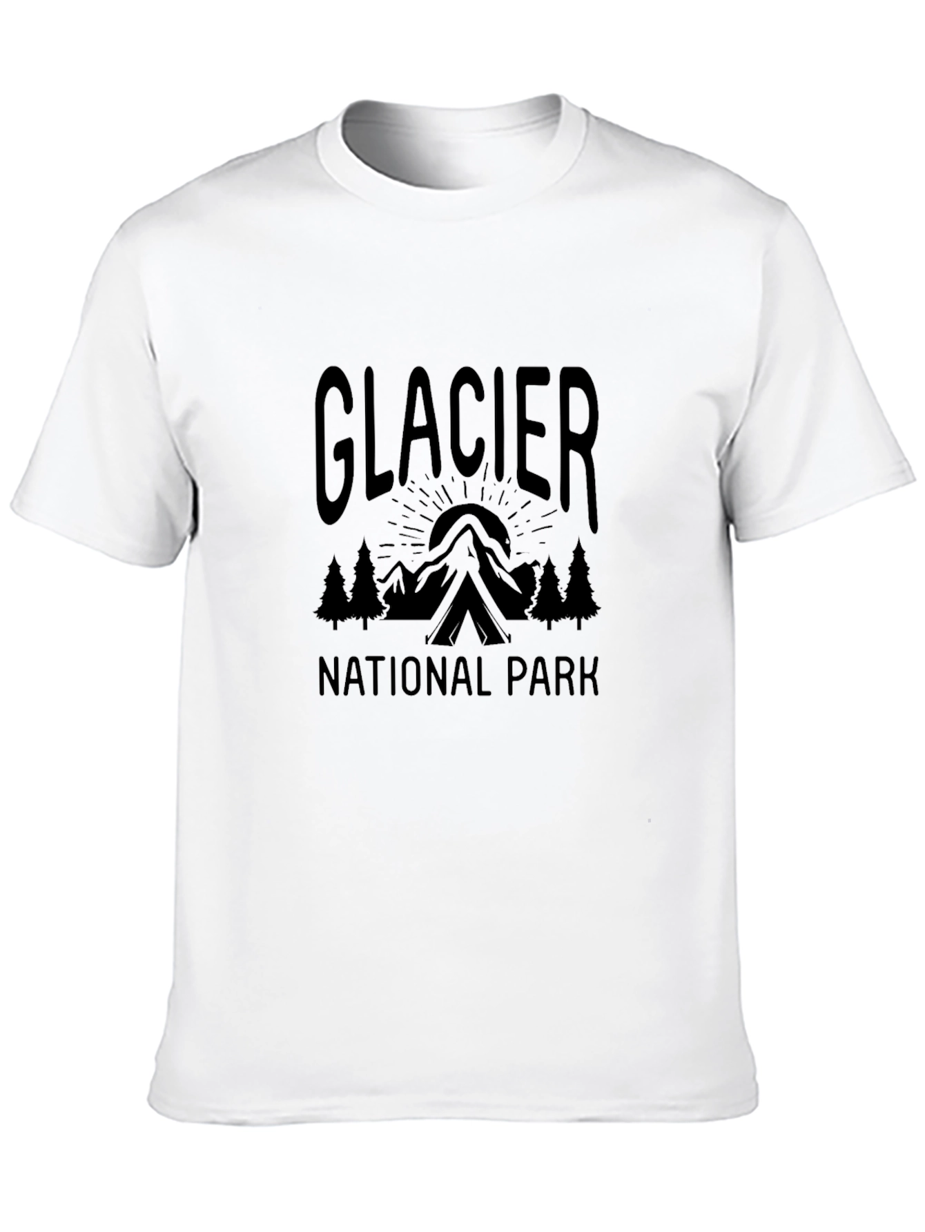Glacier National Park Black T-Shirt