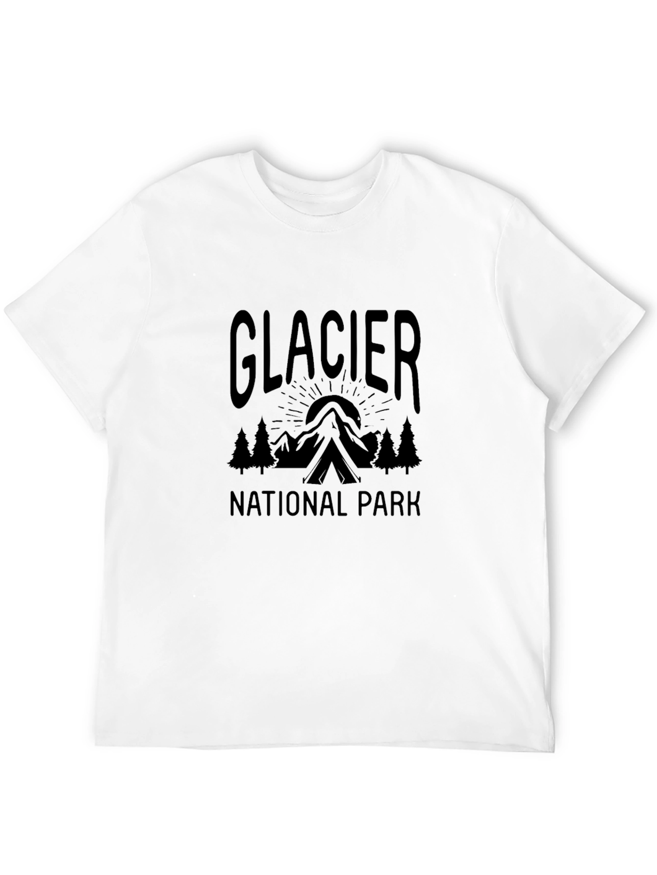 Glacier National Park Black T-Shirt
