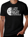Late Night Entrepreneur T-Shirt - Black Crew Neck