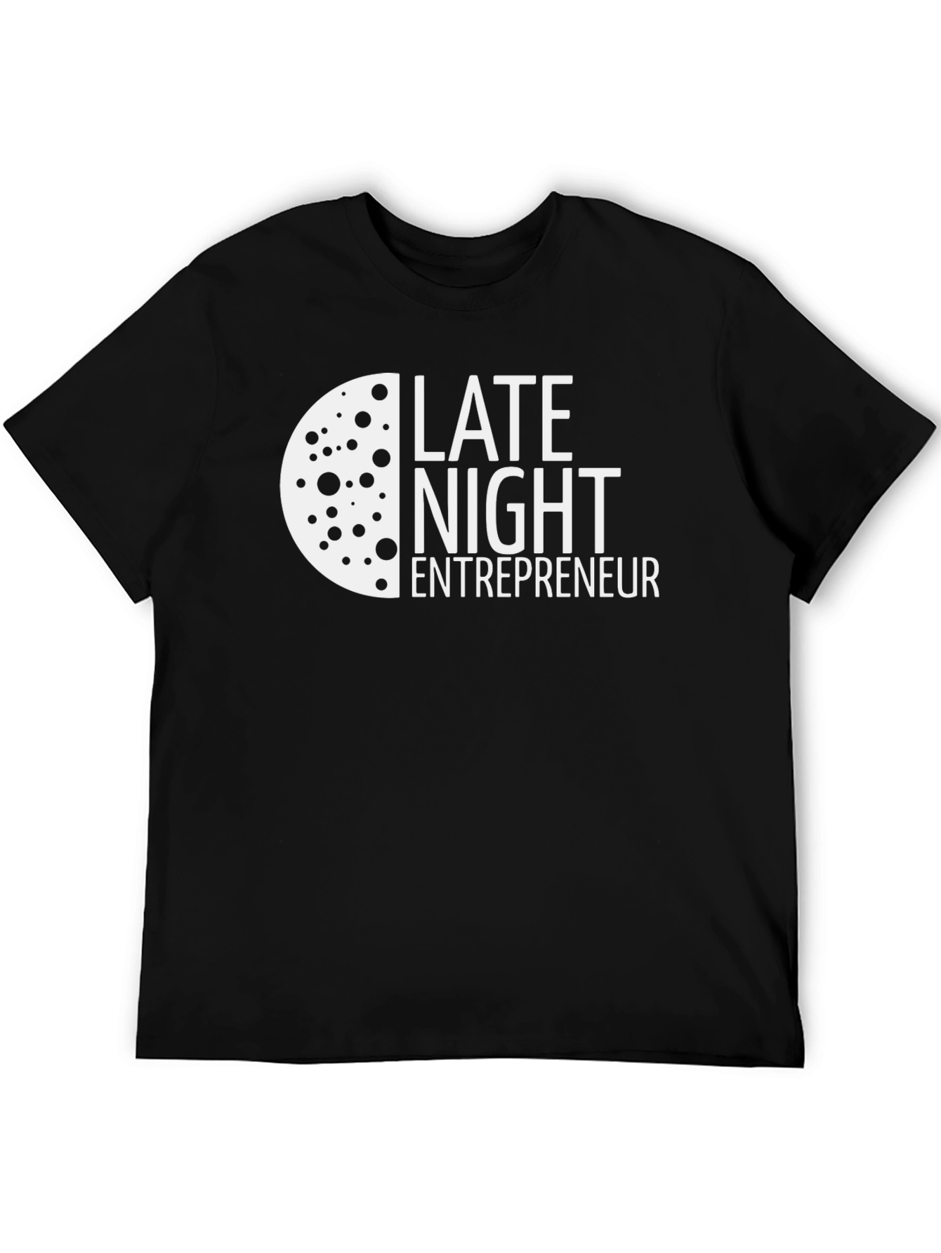 Late Night Entrepreneur T-Shirt - Black Crew Neck