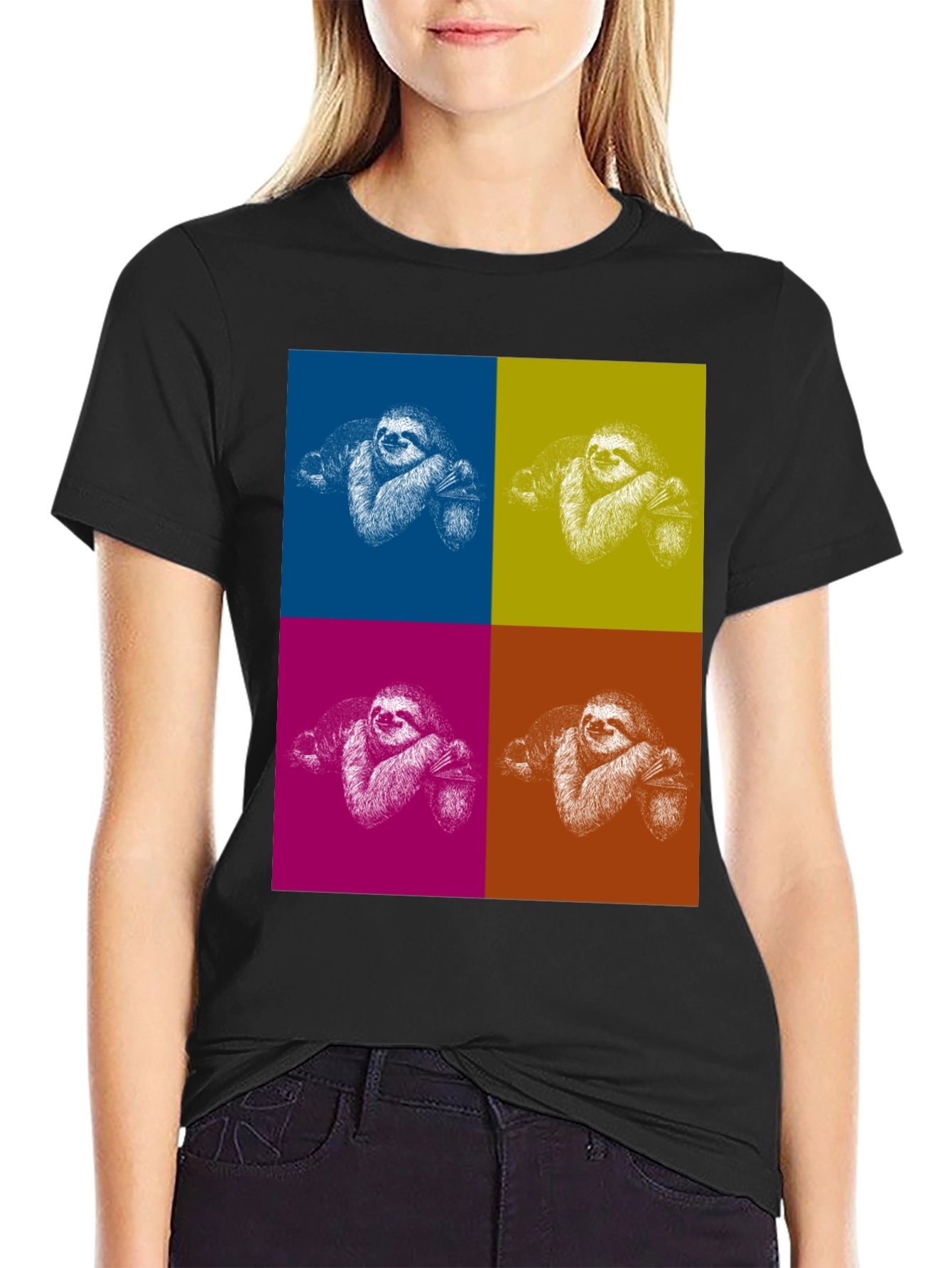 Pop Art Sloth Graphic Tee - Fun & Unique Design