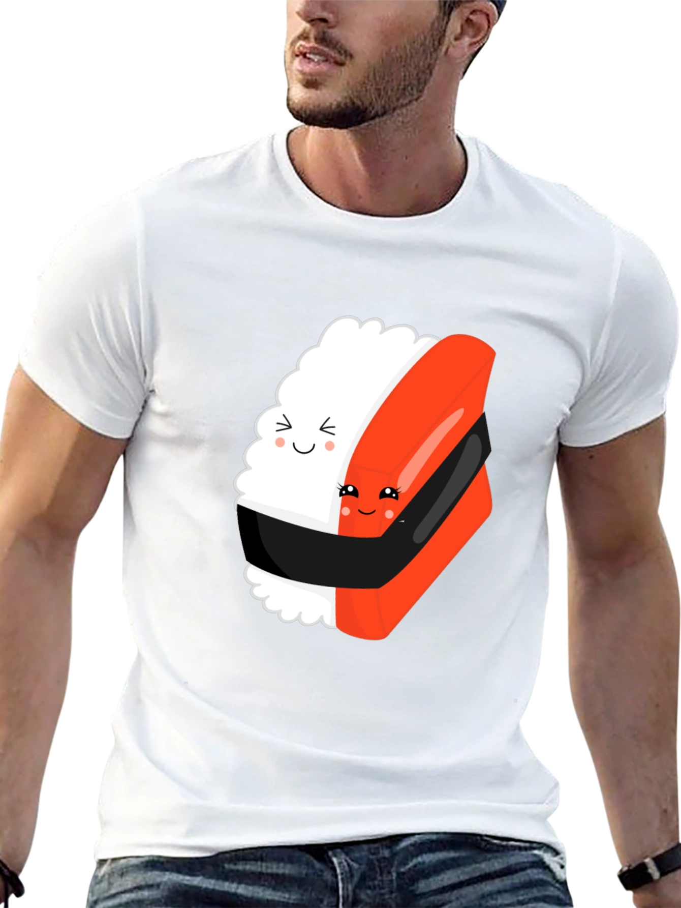 Sushi Hug Black T-Shirt: Cute & Comfy Unisex Tee