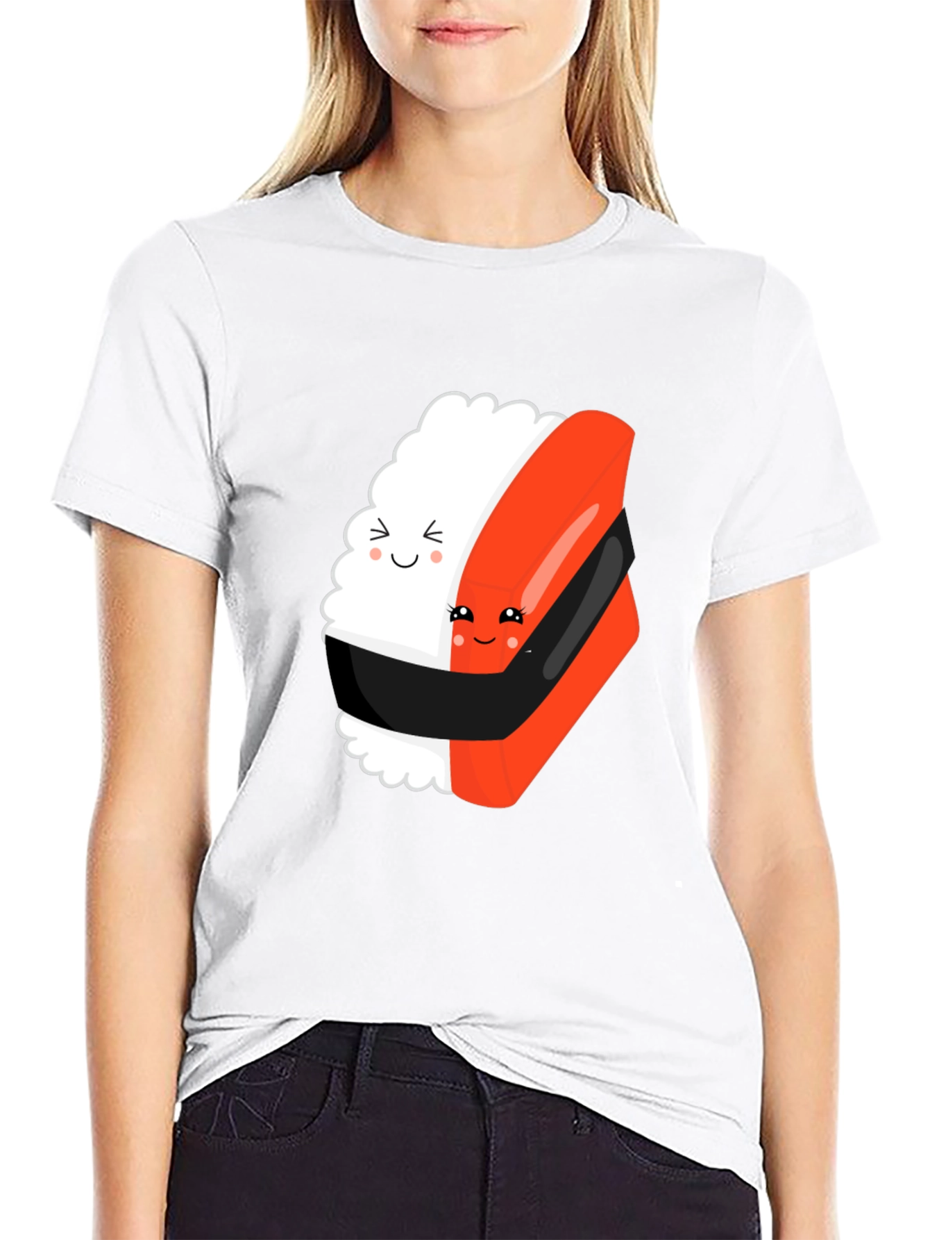 Sushi Hug Black T-Shirt: Cute & Comfy Unisex Tee