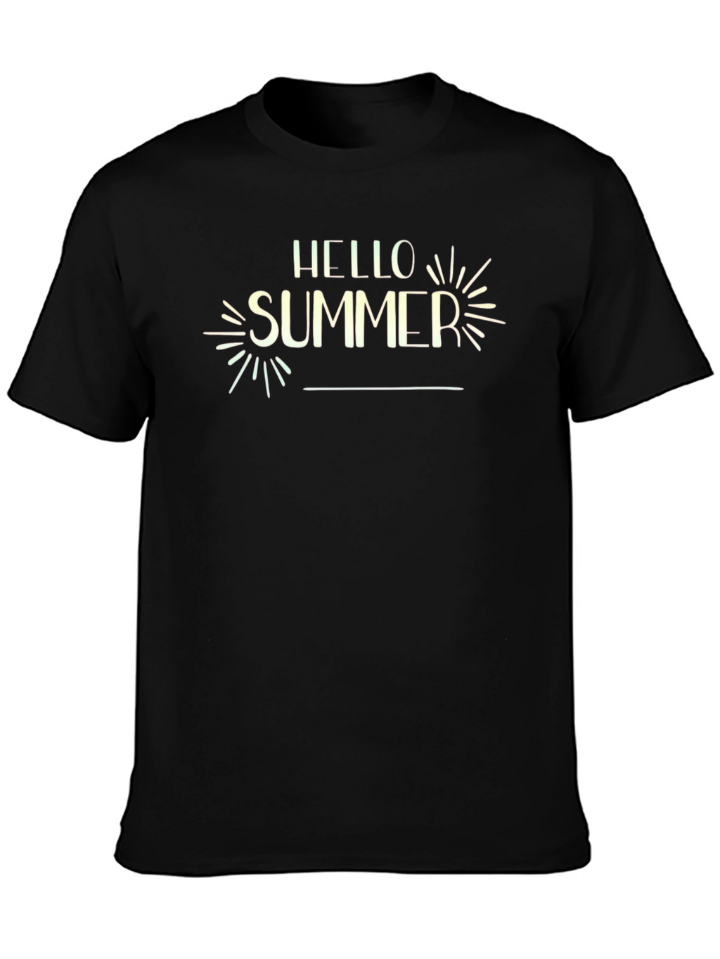 Hello Summer Graphic Black T-Shirt