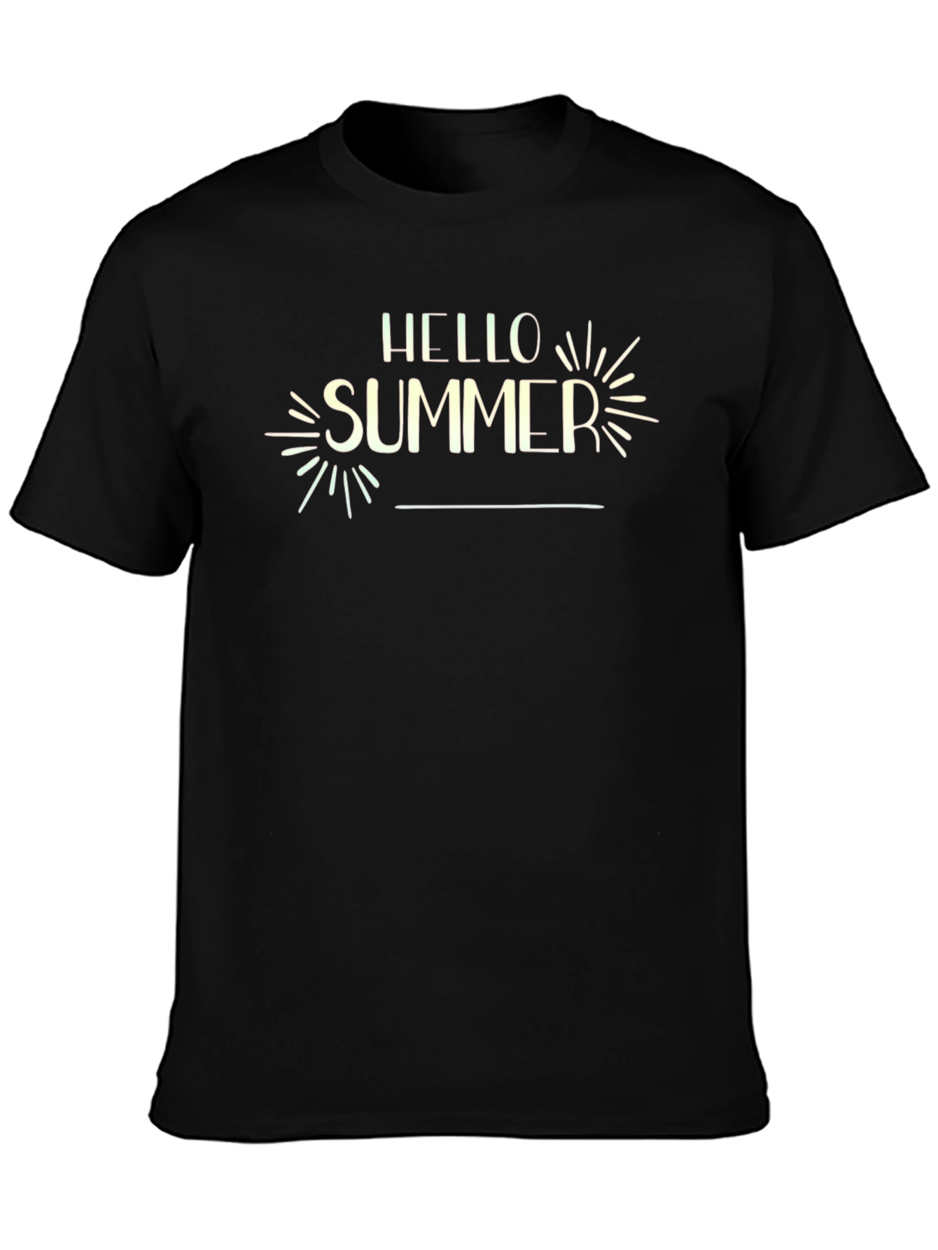 Hello Summer Graphic Black T-Shirt