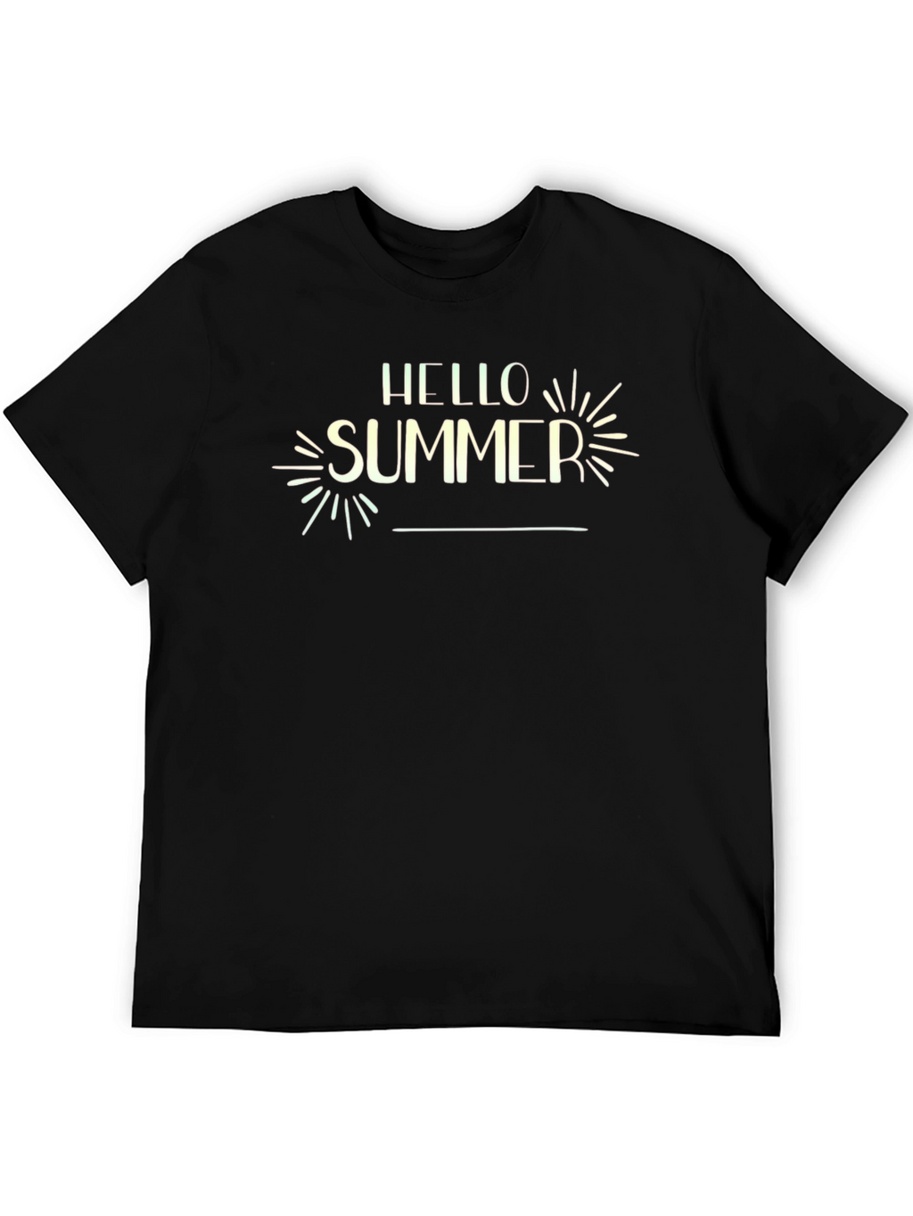 Hello Summer Graphic Black T-Shirt