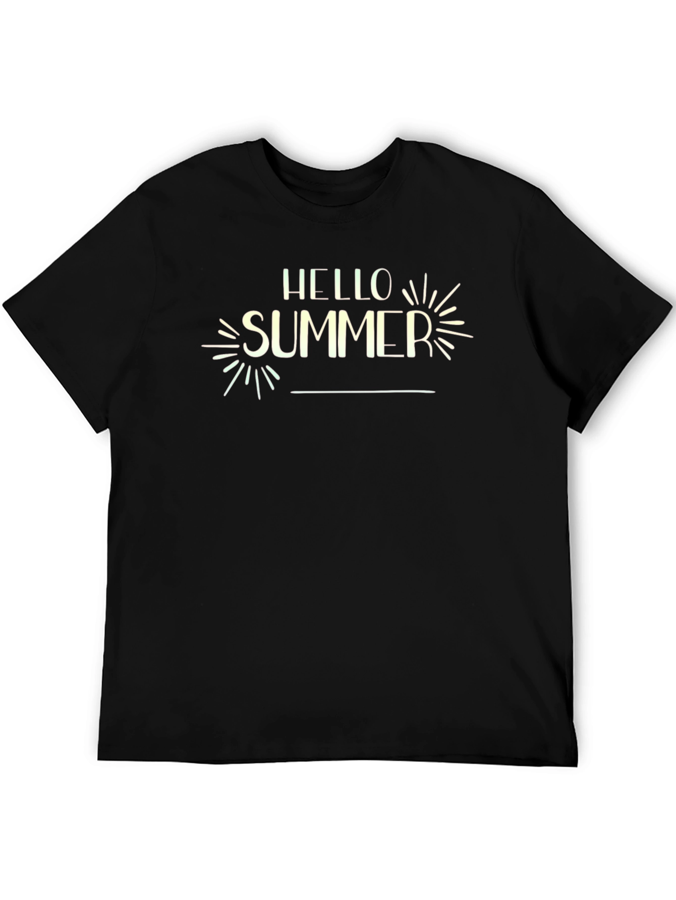 Hello Summer Graphic Black T-Shirt