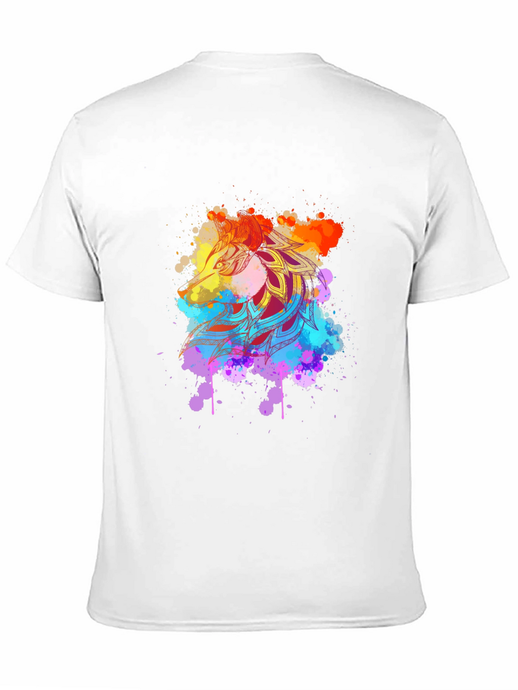 Mens Black Tee with Vibrant Mandala Art
