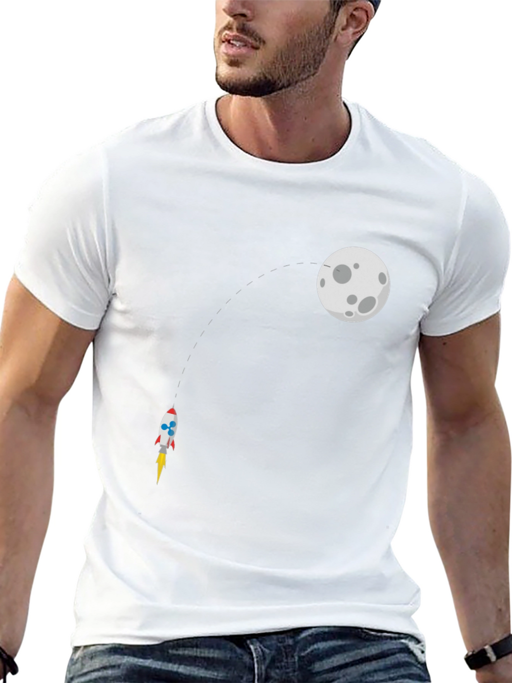 Rocket to the Moon Black T-Shirt