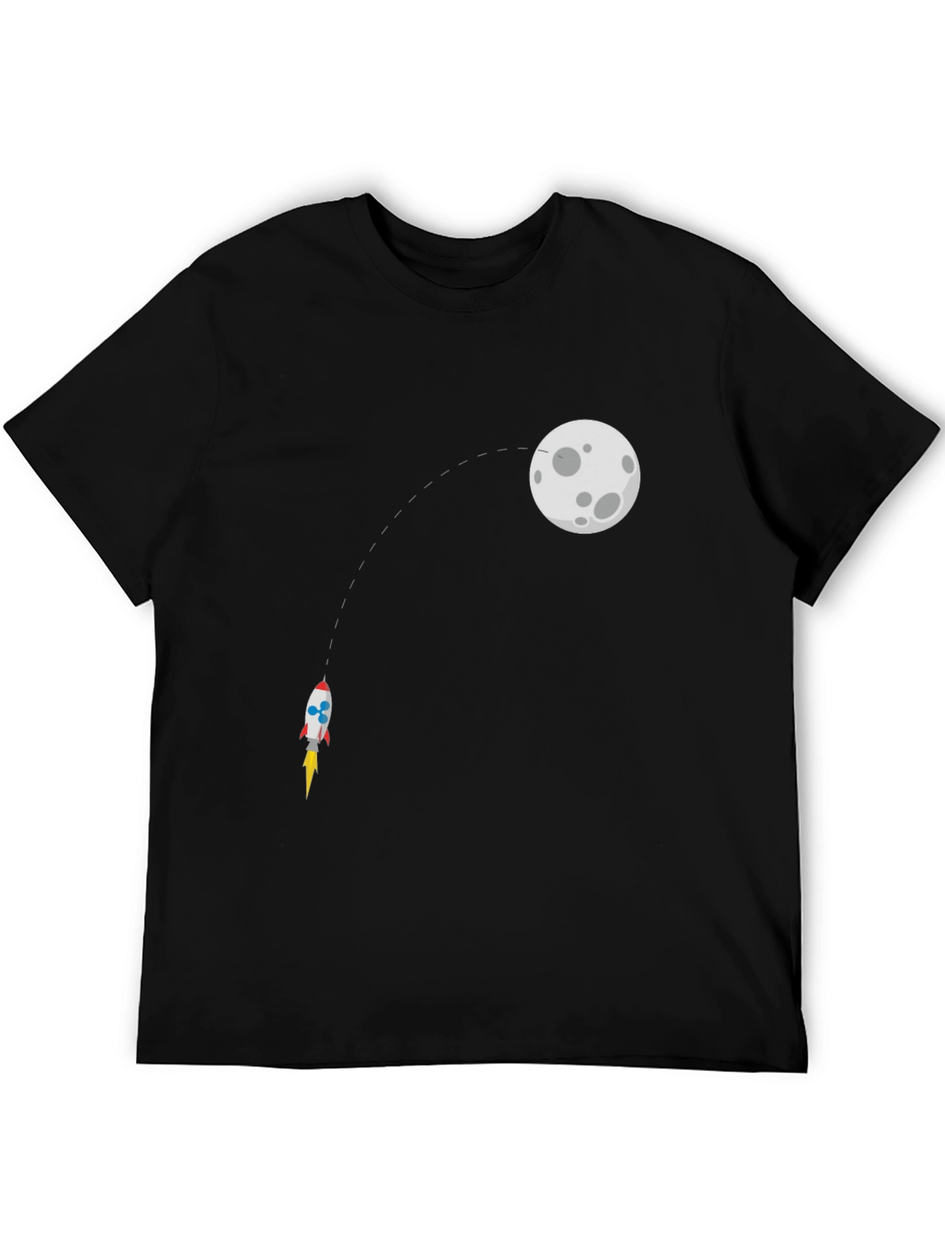 Rocket to the Moon Black T-Shirt
