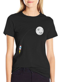 Rocket to the Moon Black T-Shirt