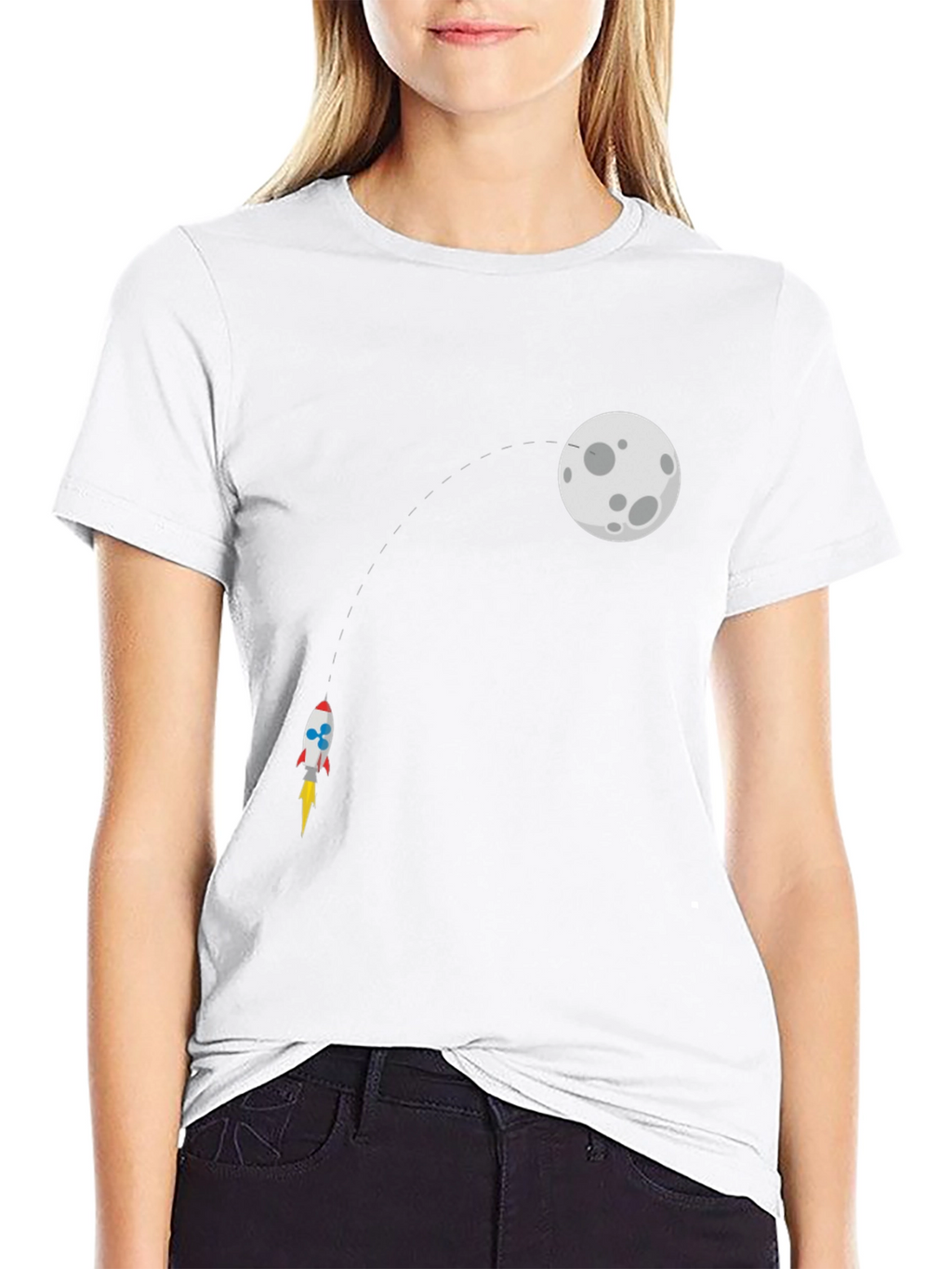 Rocket to the Moon Black T-Shirt