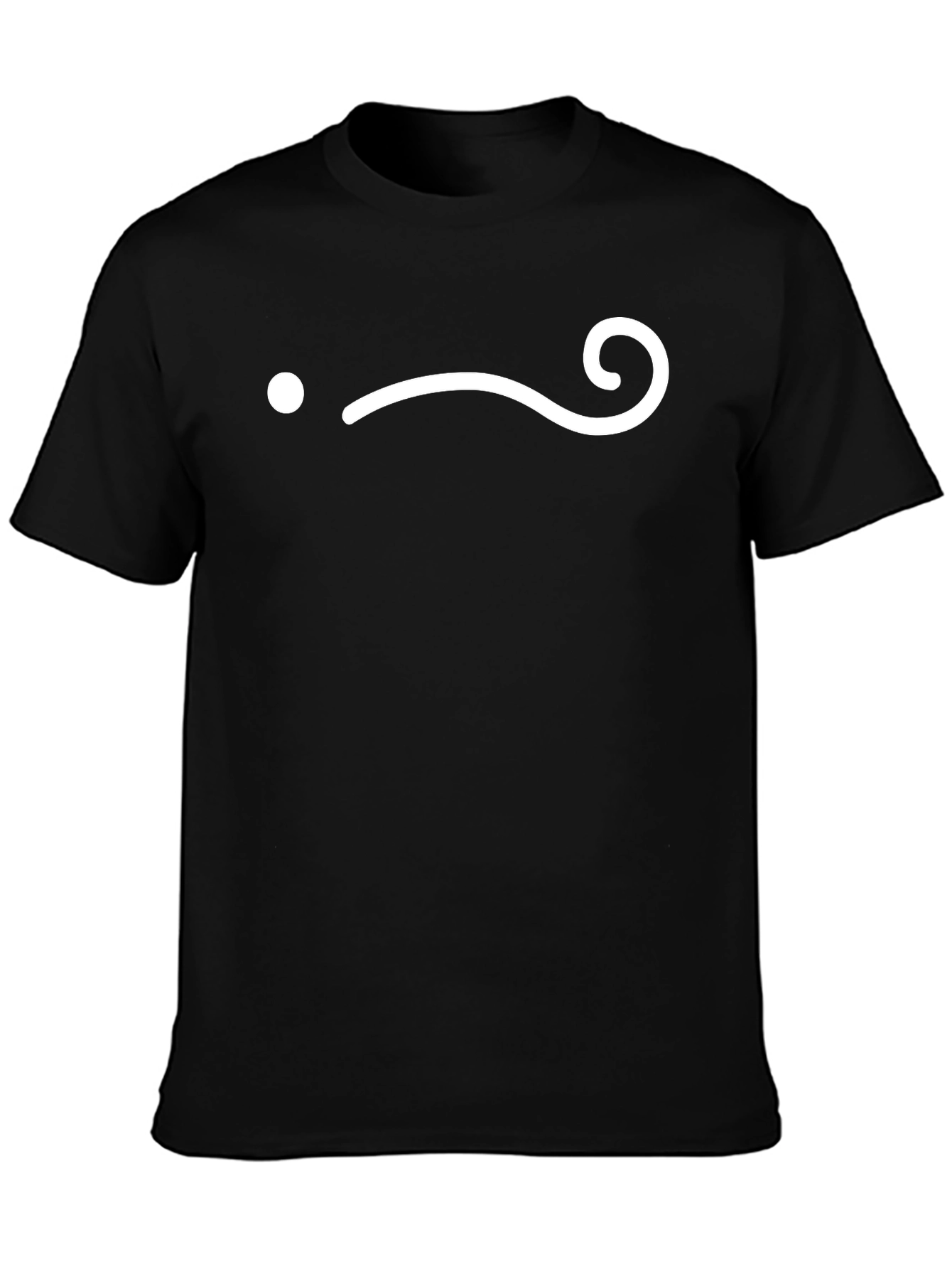 Whimsical Dot Curl Graphic Tee - Soft Black Cotton
