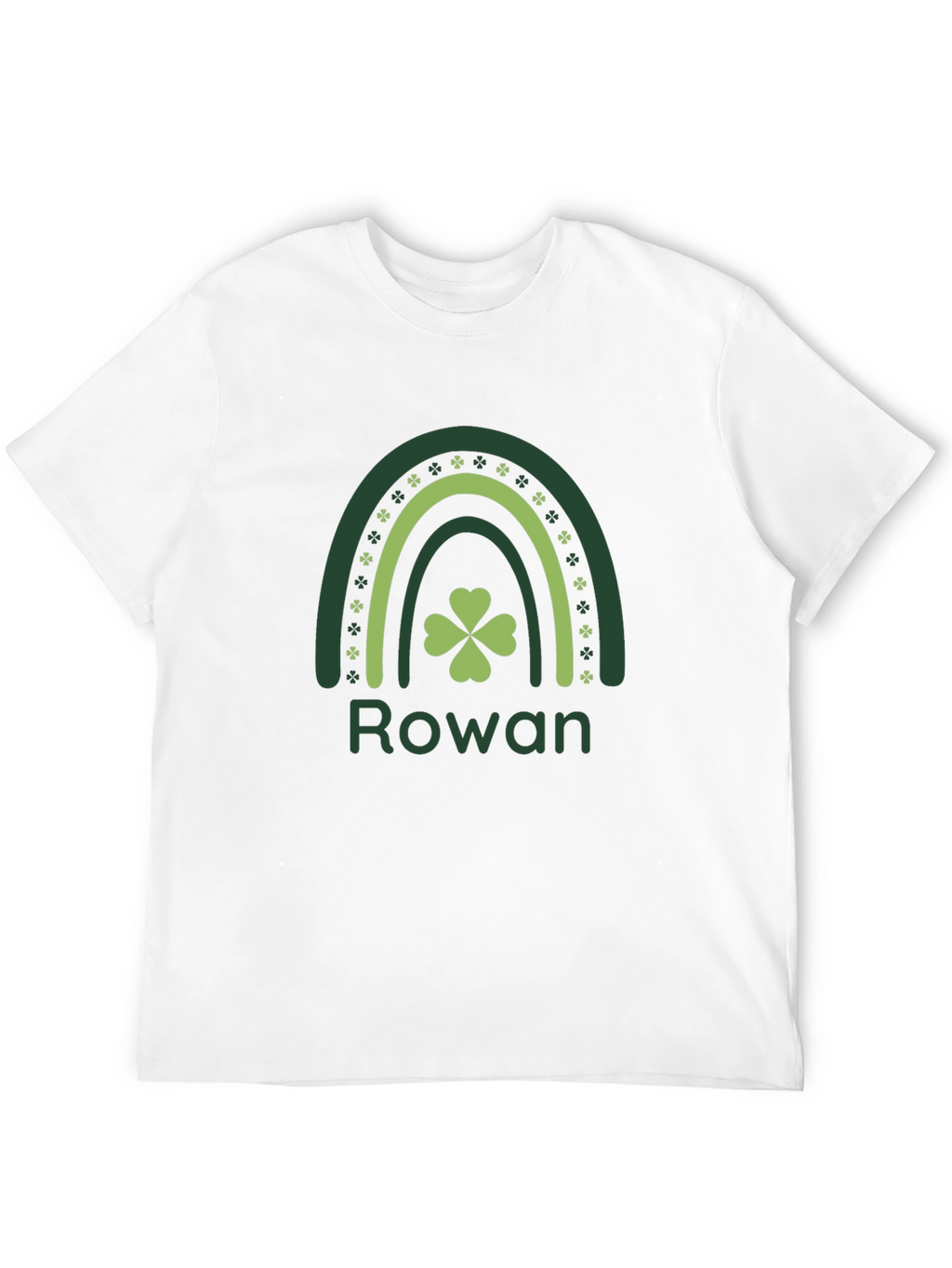 Rowan St. Patricks Day Shamrock Rainbow Black T-Shirt