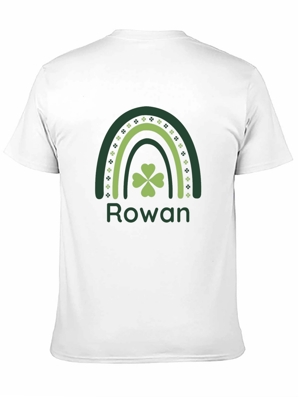 Rowan St. Patricks Day Shamrock Rainbow Black T-Shirt