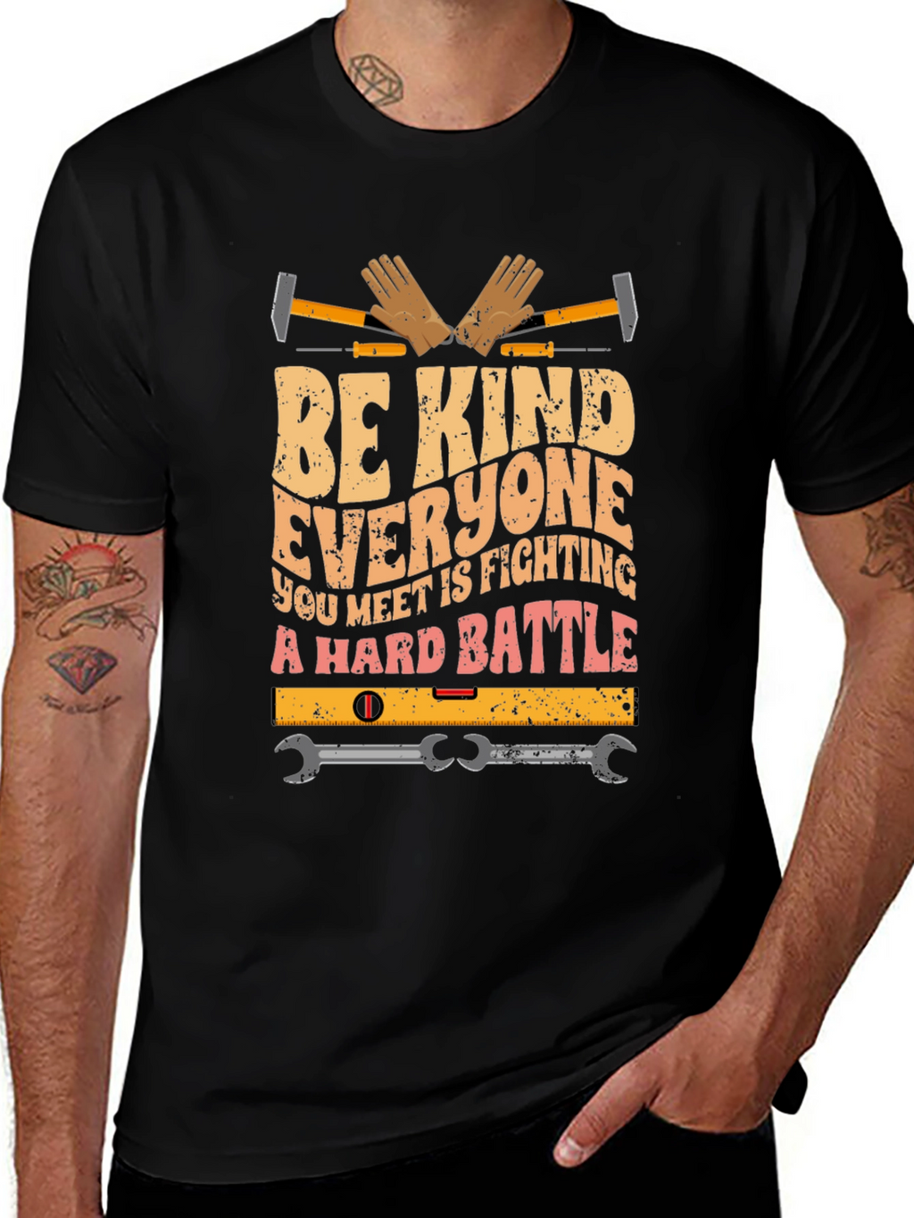 Be Kind Shirt - Construction Worker Graphic Tee