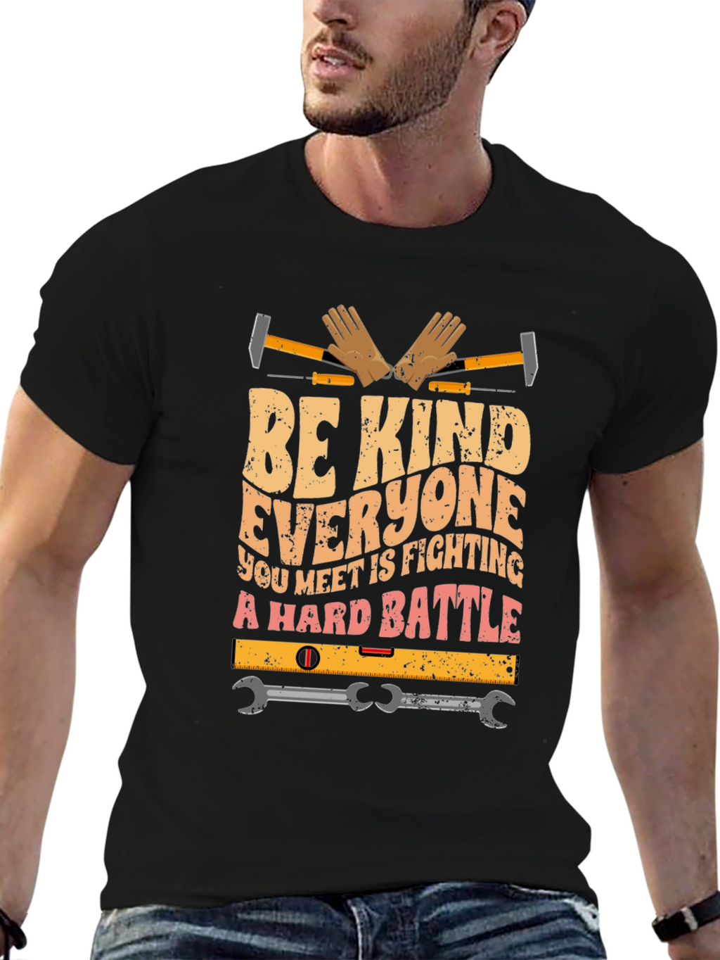 Be Kind Shirt - Construction Worker Graphic Tee