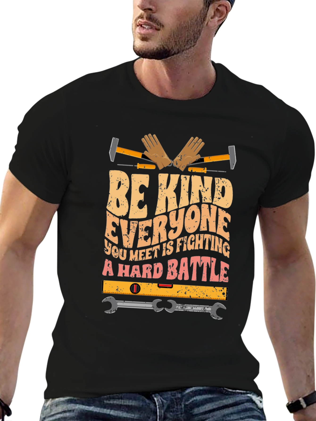Be Kind Shirt - Construction Worker Graphic Tee