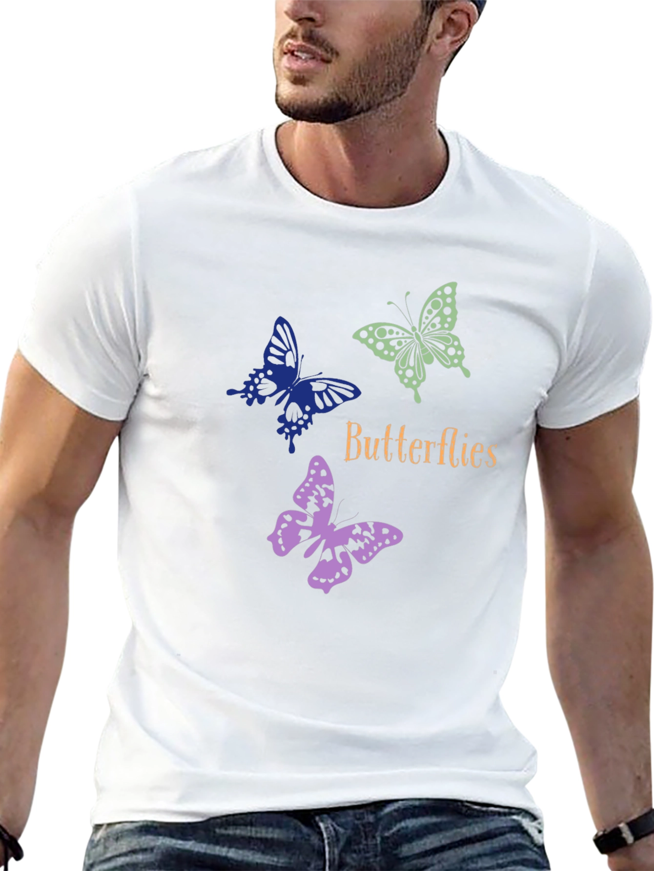 Butterfly Graphic Tee - Stylish Mens Shirt