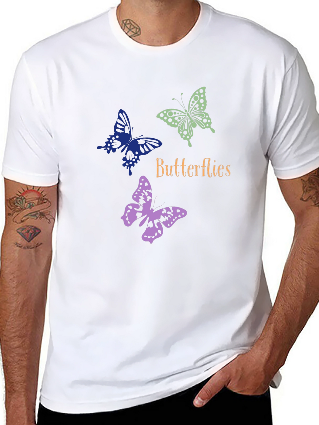 Butterfly Graphic Tee - Stylish Mens Shirt