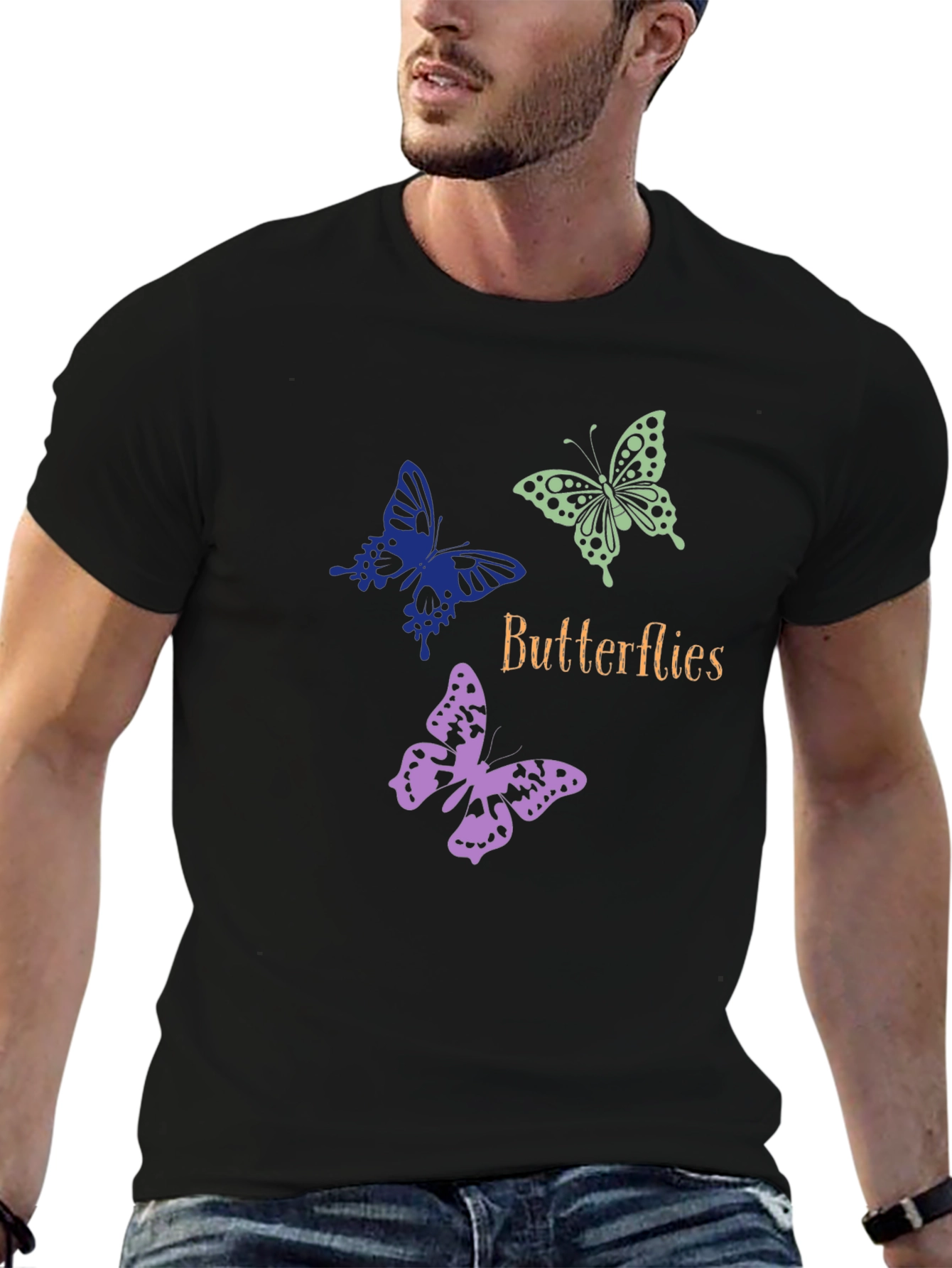 Butterfly Graphic Tee - Stylish Mens Shirt