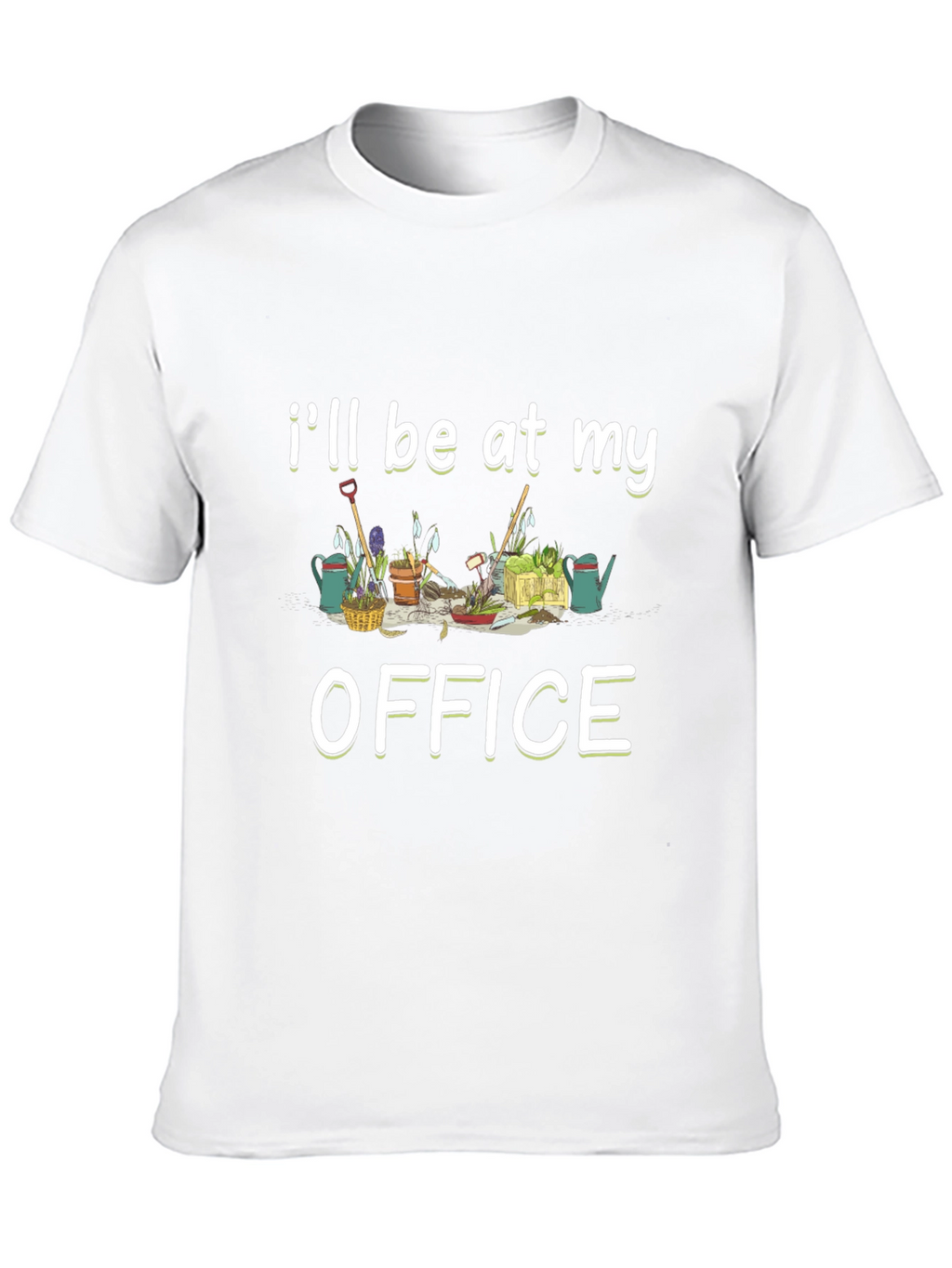 Gardening Office Graphic Tee - Black Cotton T-Shirt