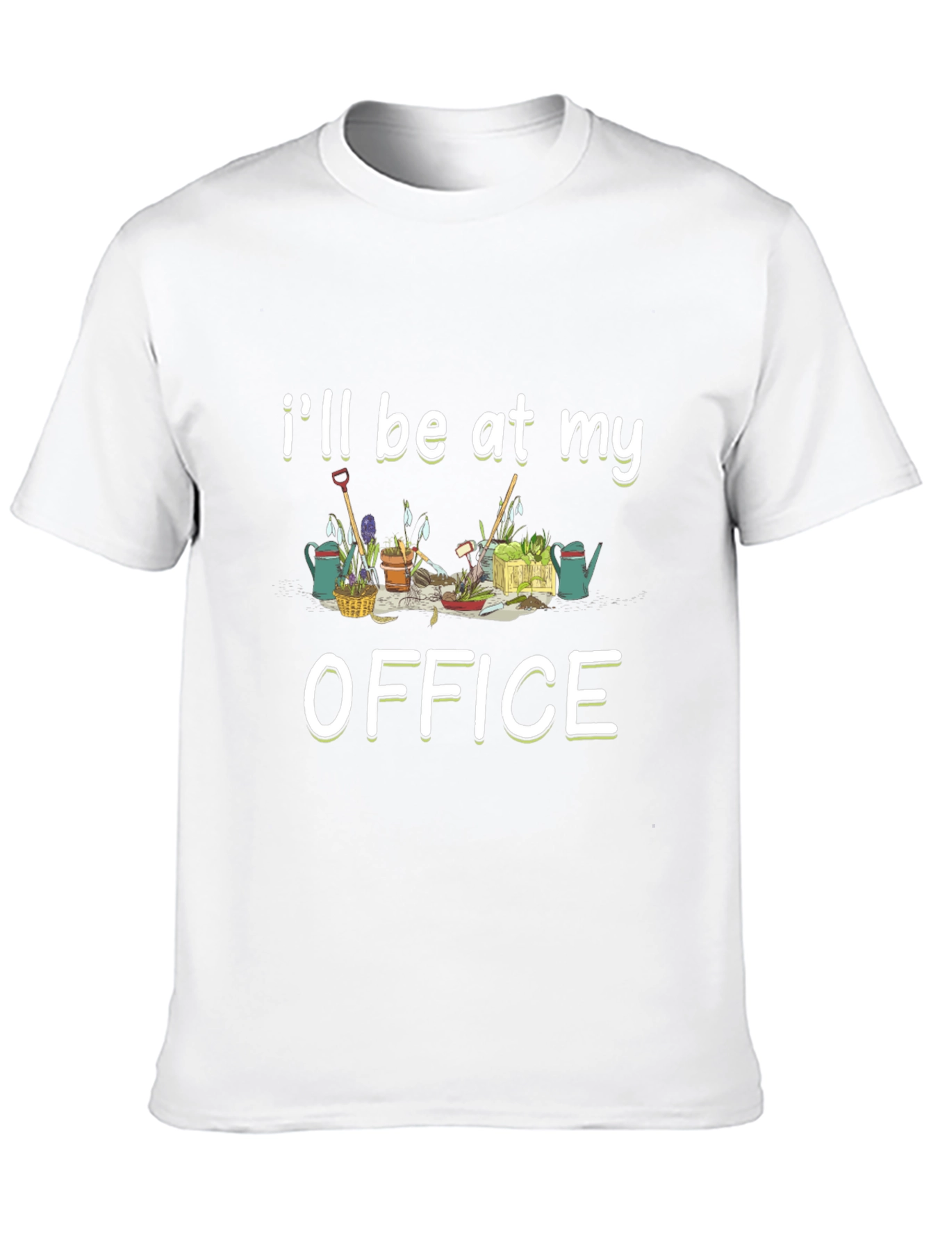Gardening Office Graphic Tee - Black Cotton T-Shirt