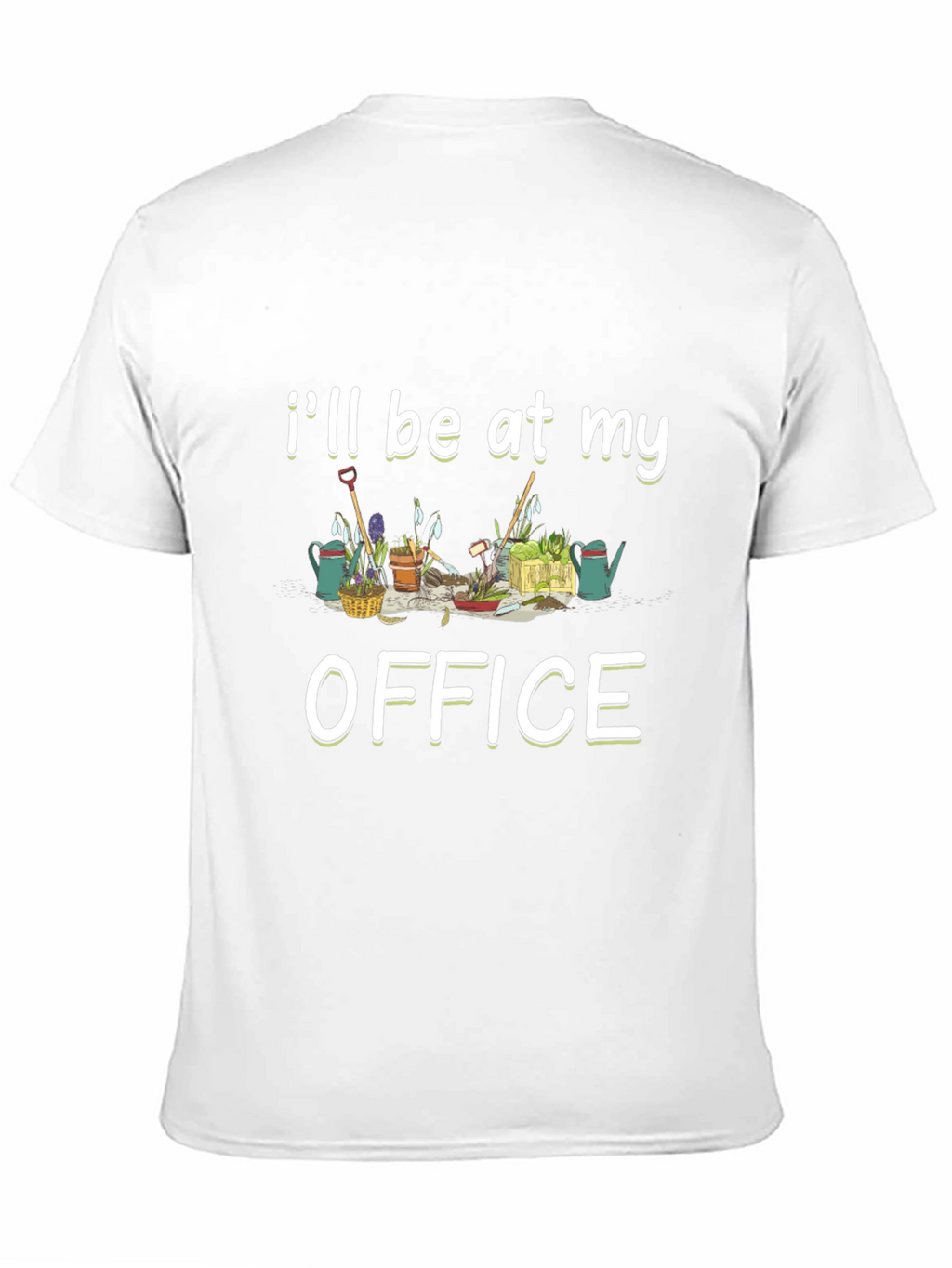 Gardening Office Graphic Tee - Black Cotton T-Shirt