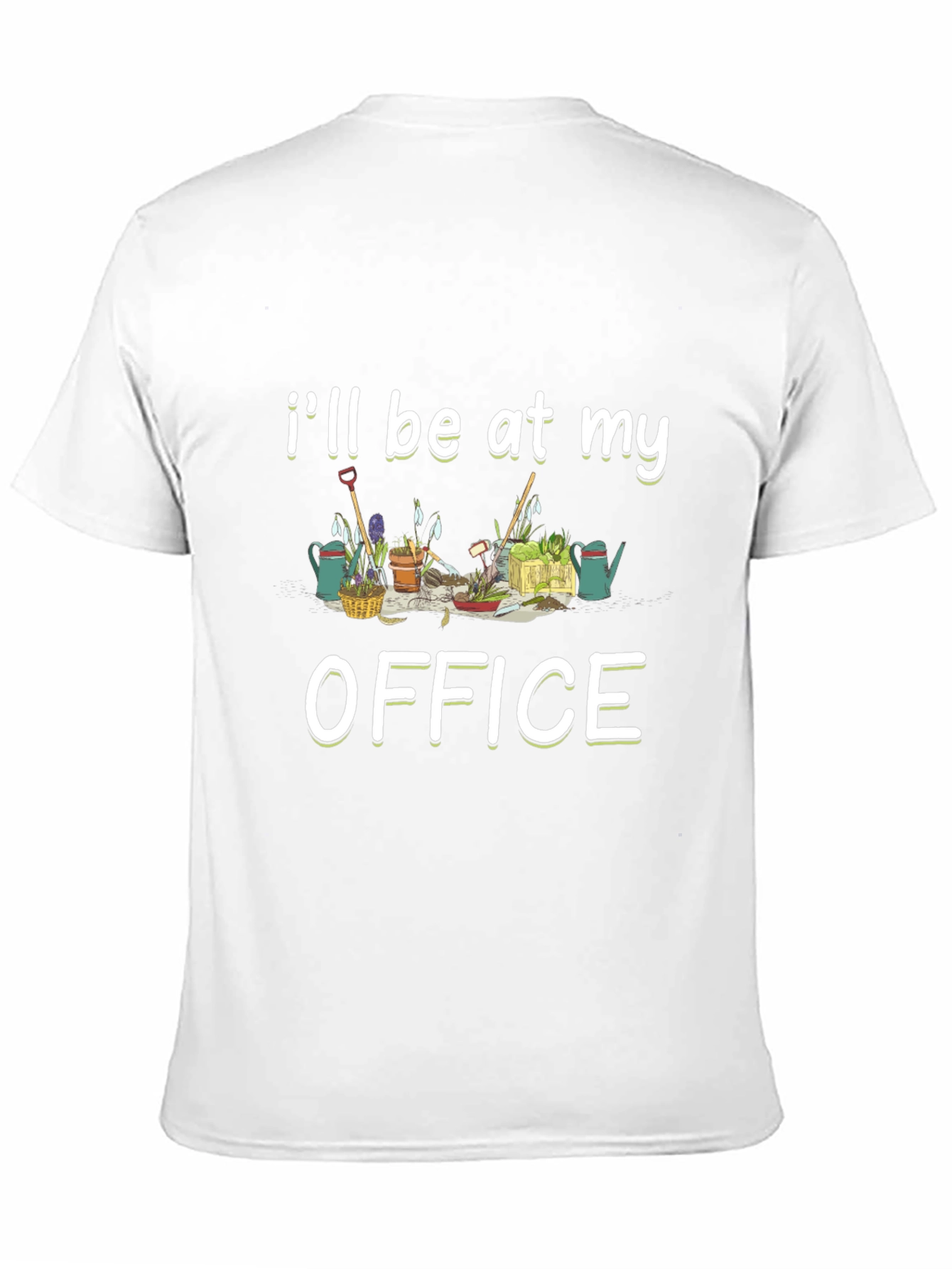 Gardening Office Graphic Tee - Black Cotton T-Shirt