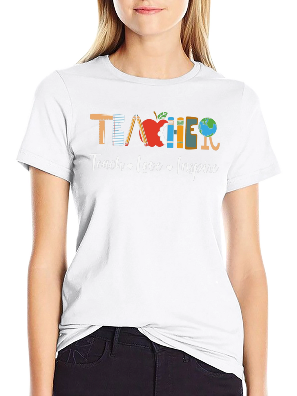 Teacher Teach Love Inspire Graphic Tee