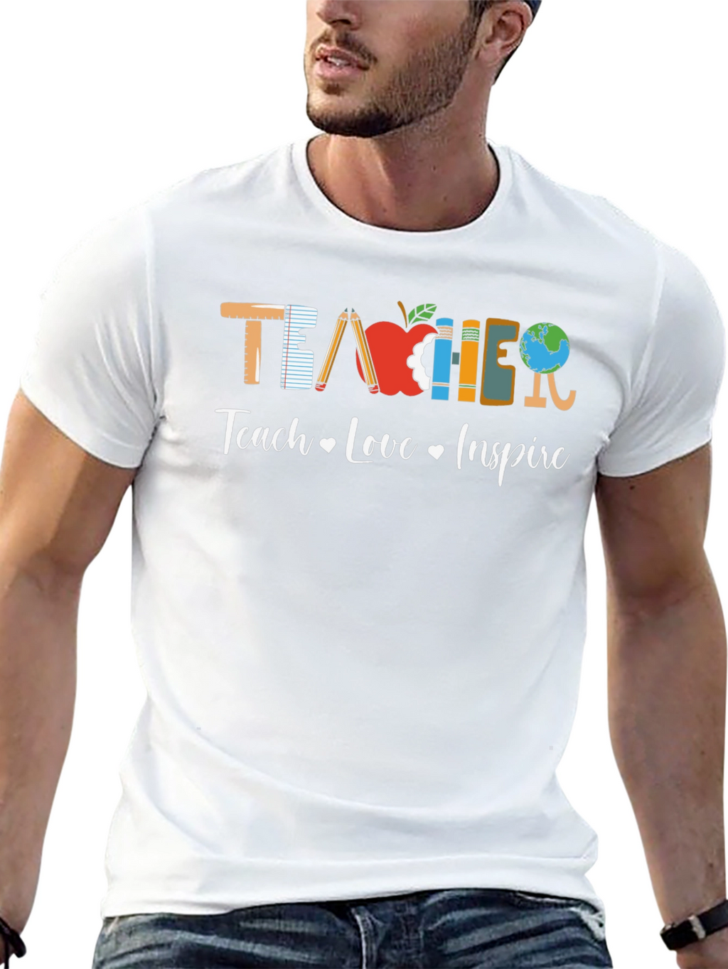 Teacher Teach Love Inspire Graphic Tee