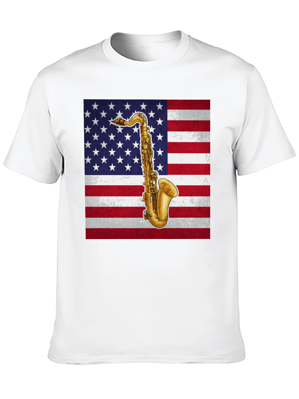 Saxophone American Flag Graphic Tee