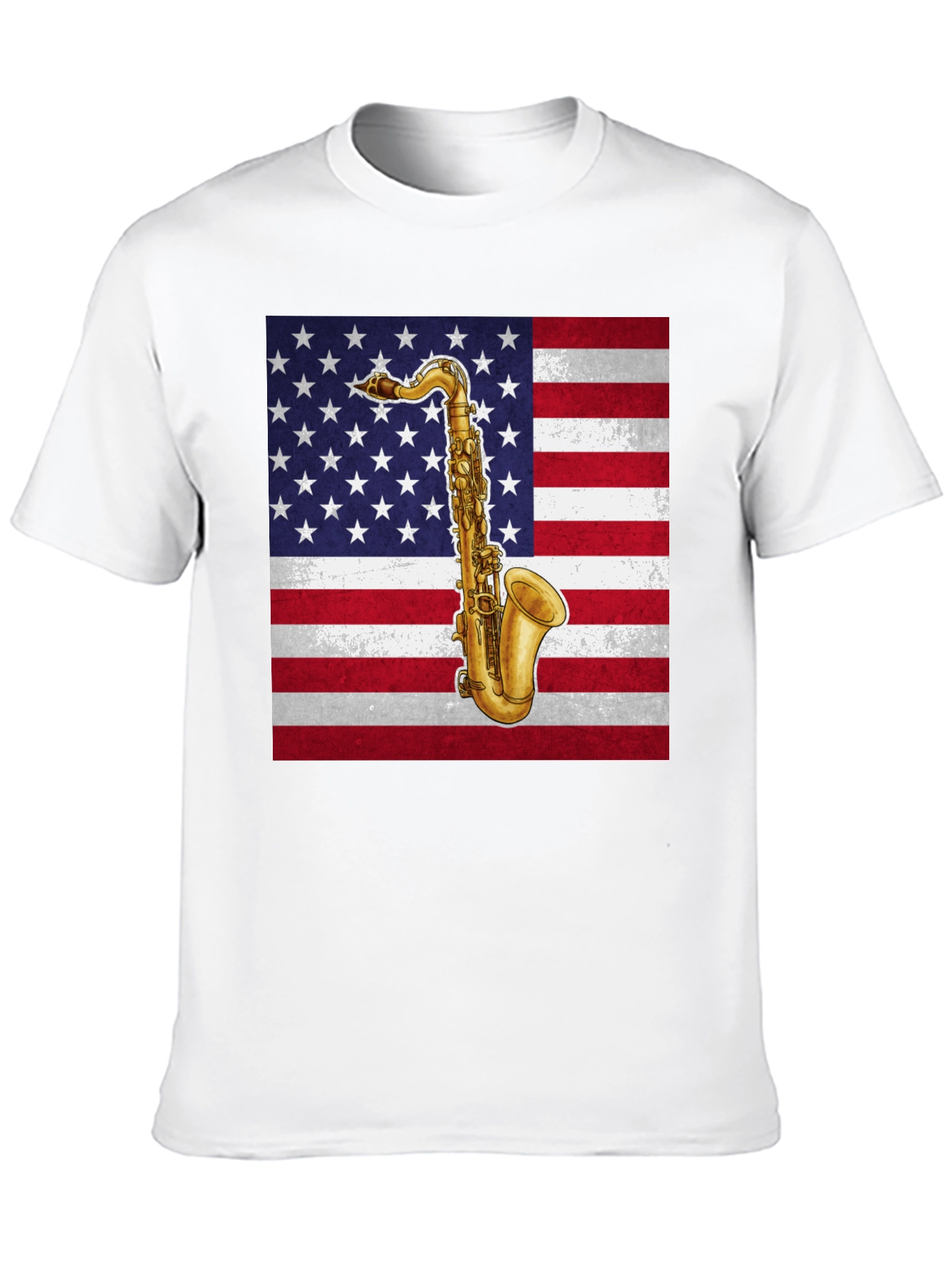 Saxophone American Flag Graphic Tee