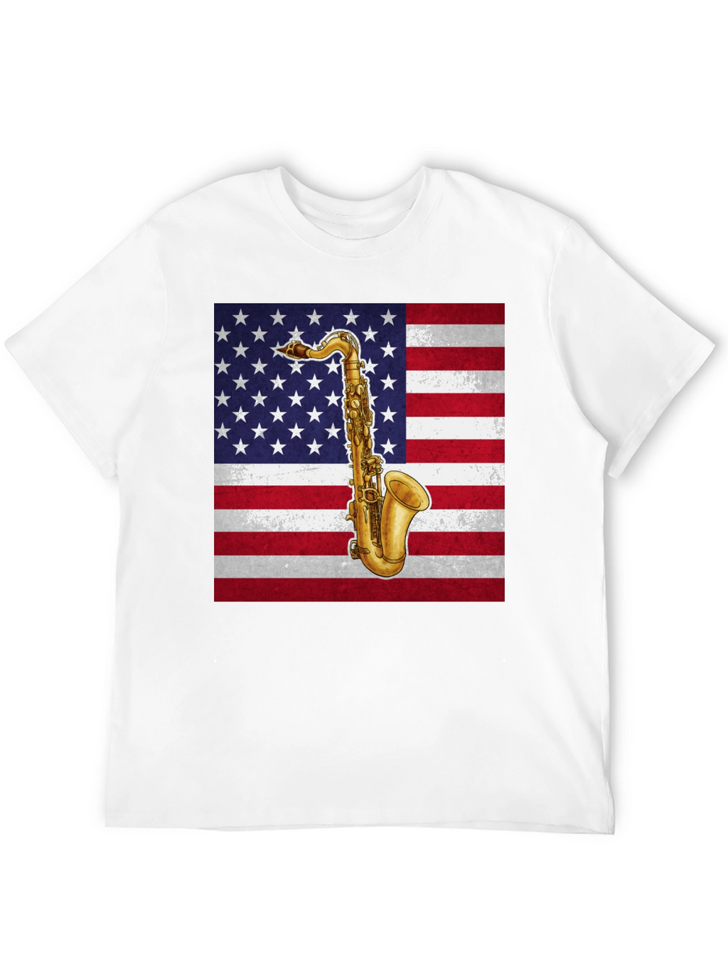 Saxophone American Flag Graphic Tee