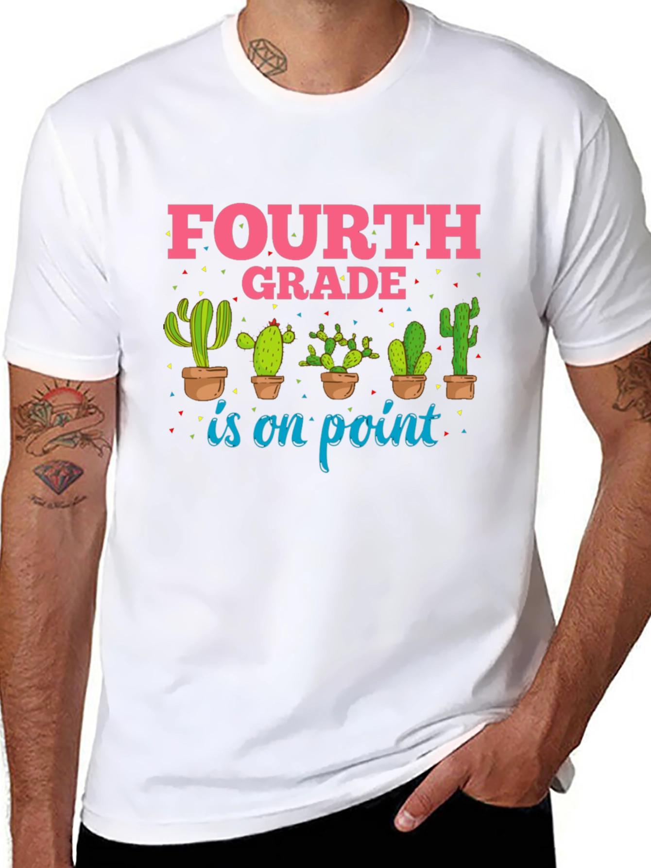 Fourth Grade Cactus Graphic T-Shirt