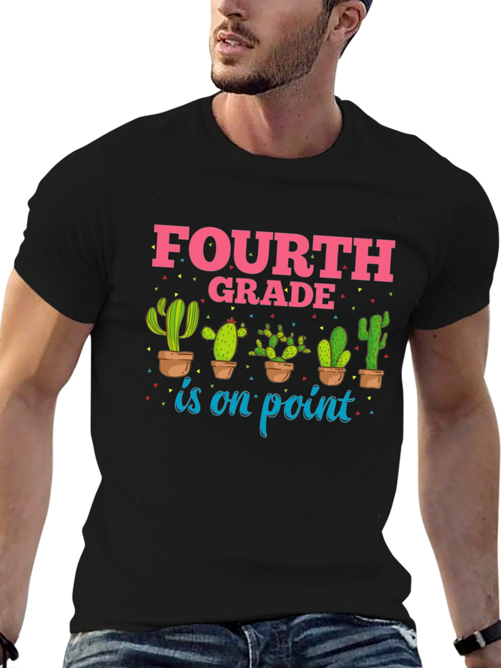 Fourth Grade Cactus Graphic T-Shirt