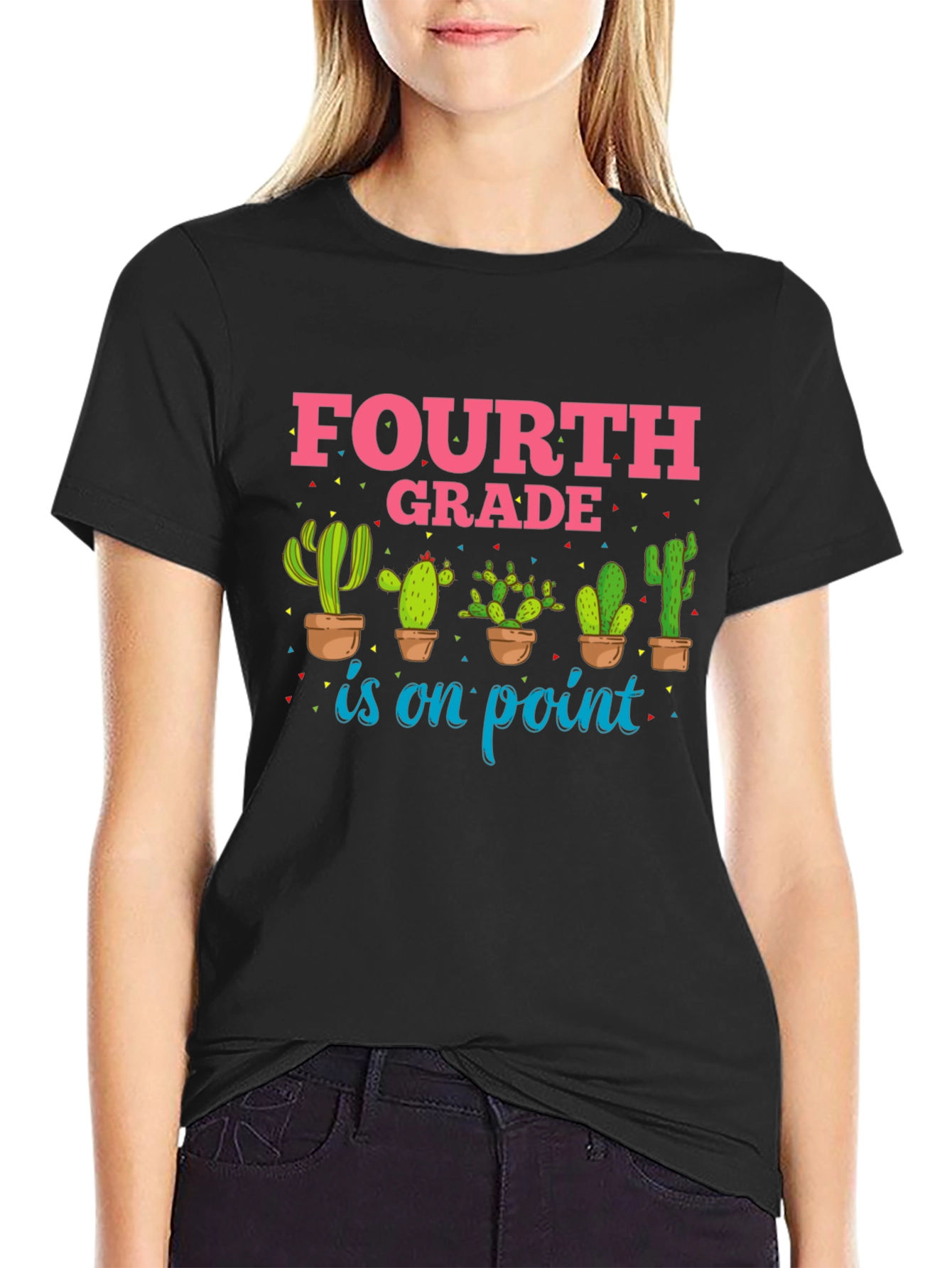 Fourth Grade Cactus Graphic T-Shirt