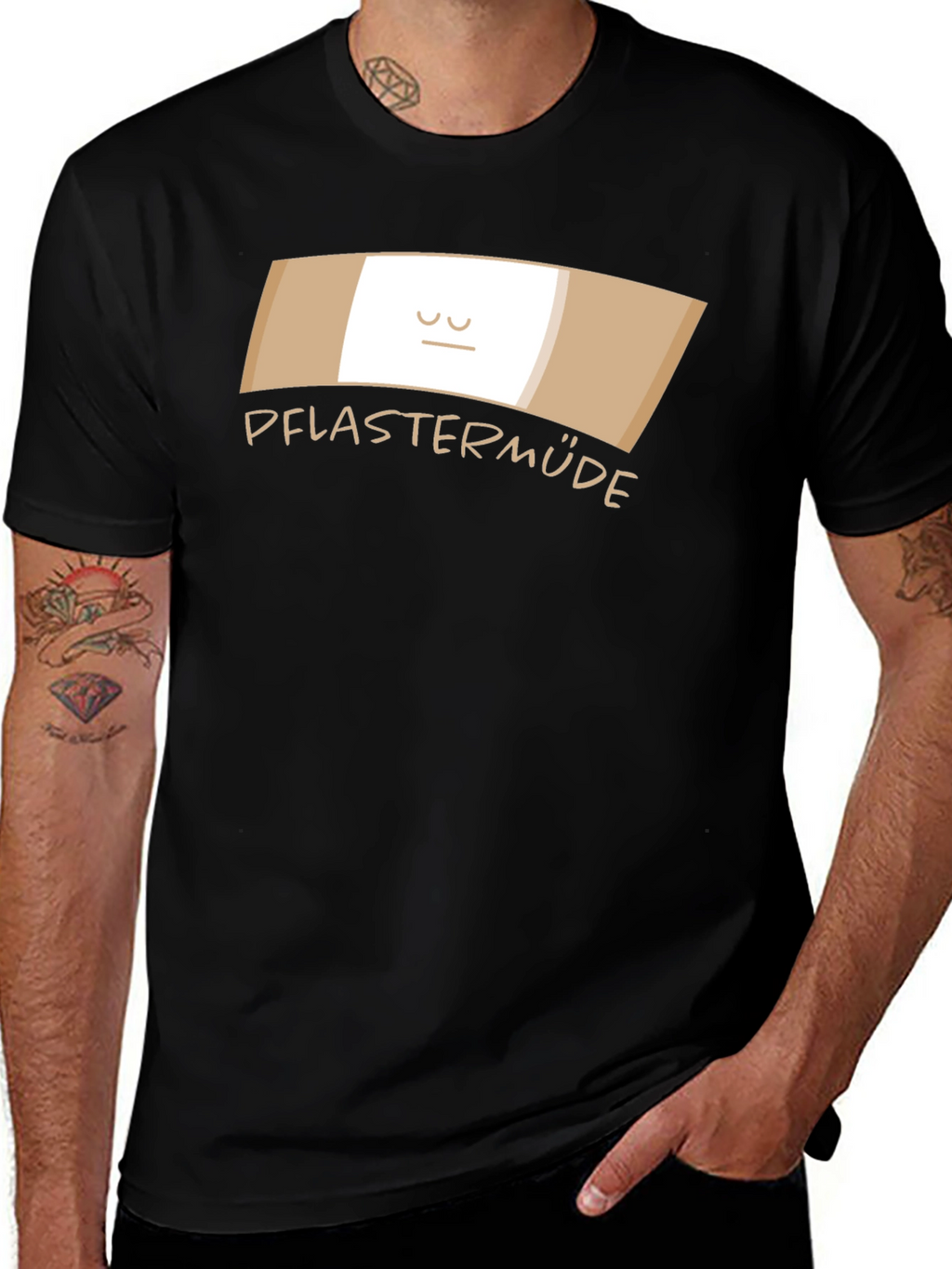 Pflastermude Cartoon Bandage Graphic T-Shirt