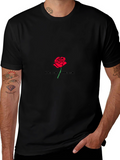 Black Mask Rose Graphic T-Shirt